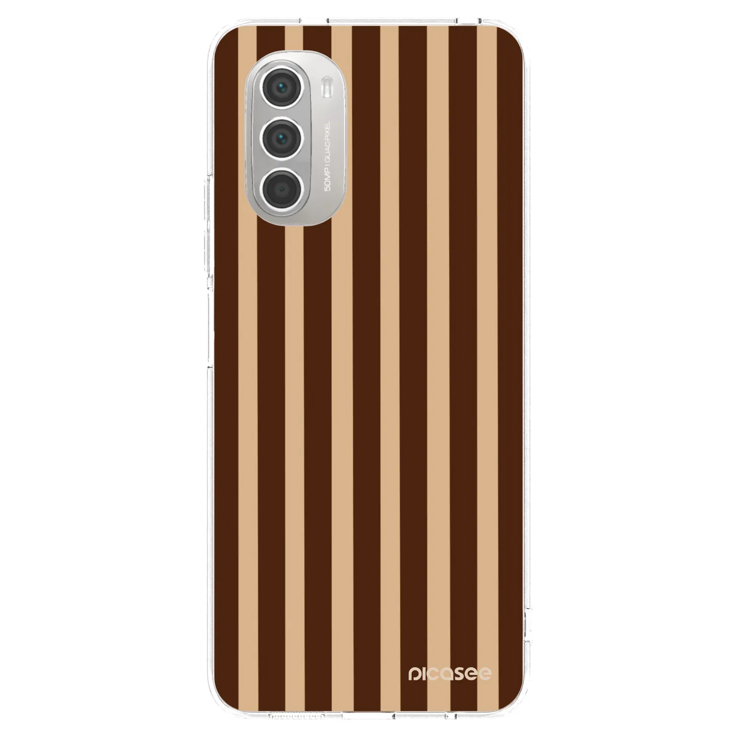 Picasee Motorola Moto G51 Hülle - Transparentes Silikon - Brown lines