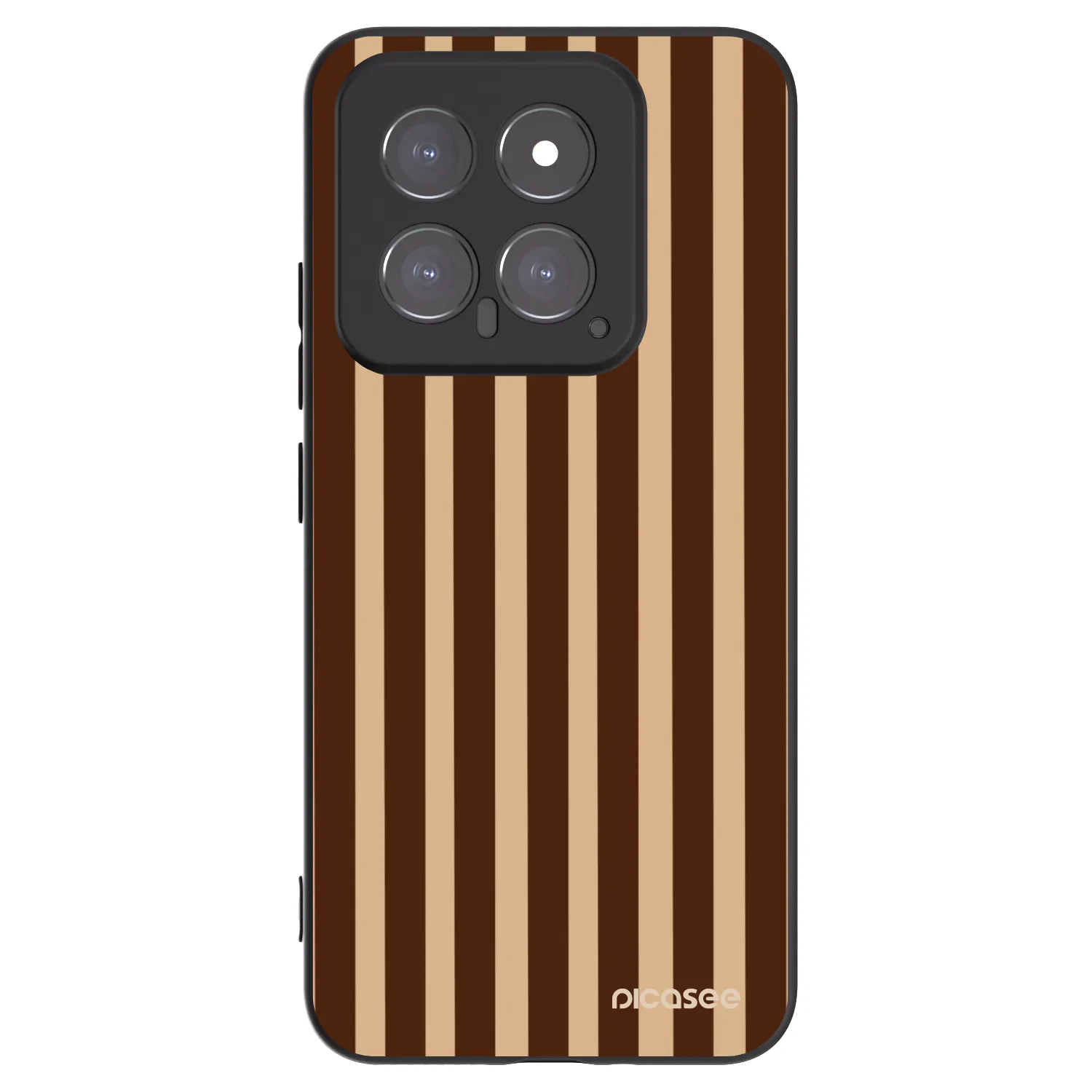 Picasee Xiaomi 14 Hülle - Schwarzes Silikon - Brown lines