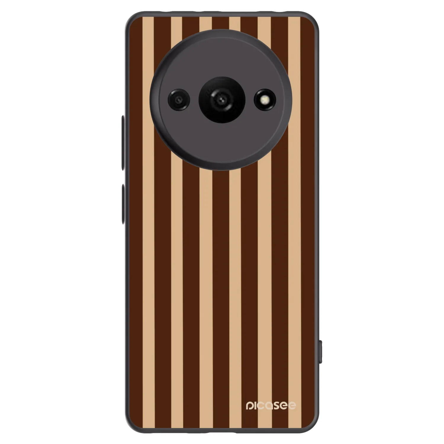 Picasee Xiaomi Redmi A3 Hülle - Schwarzes Silikon - Brown lines