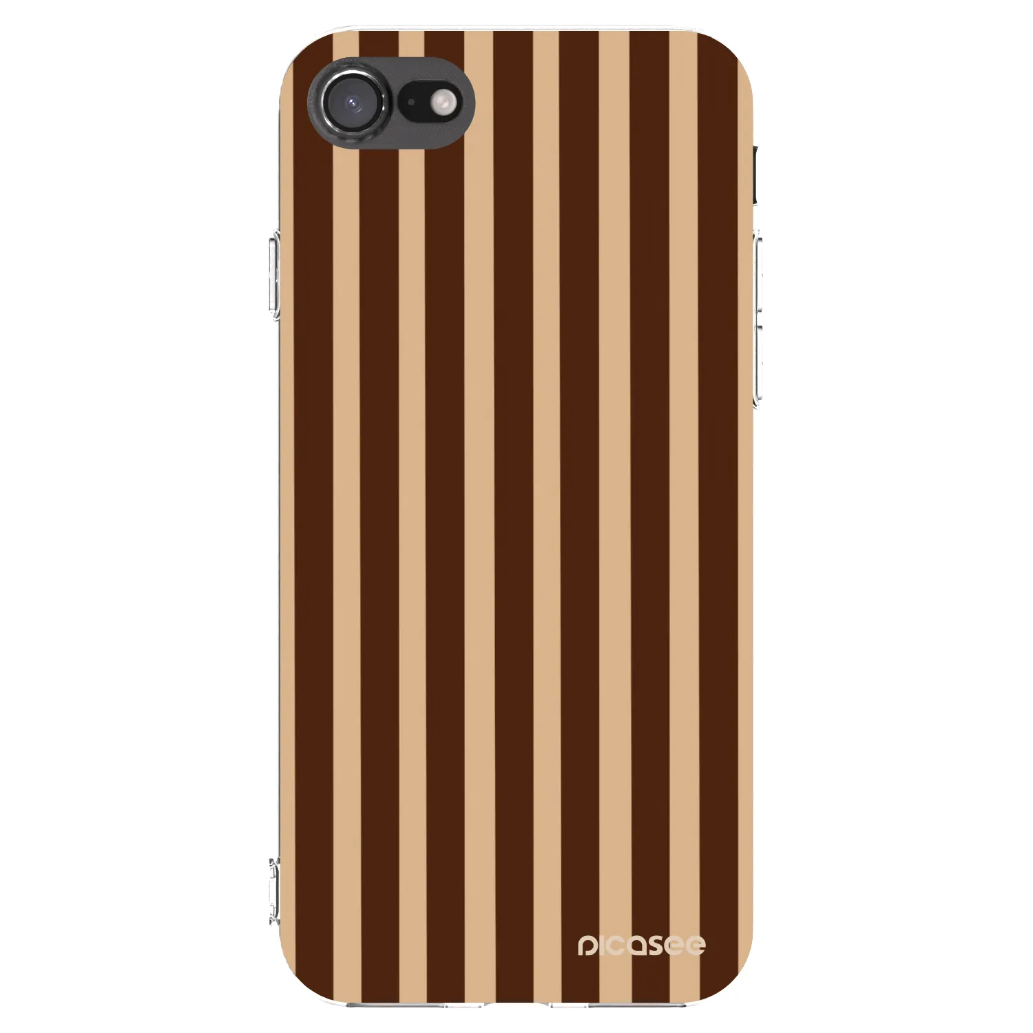 Picasee Apple iPhone 7 Hülle - Transparentes Silikon - Brown lines
