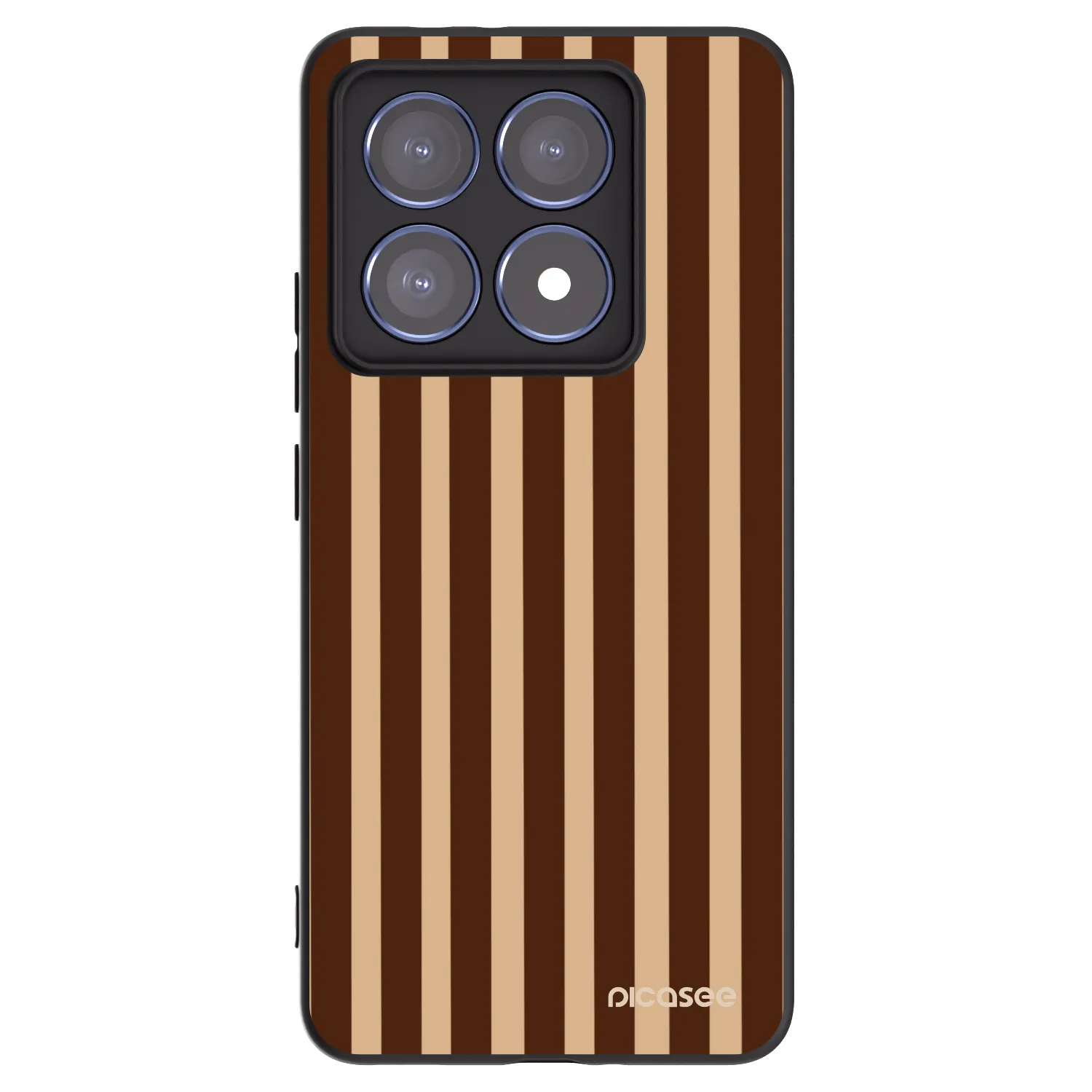 Picasee Xiaomi 14T Pro Hülle - Schwarzes Silikon - Brown lines