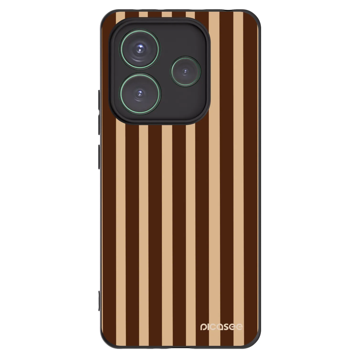 Picasee Xiaomi Redmi Note 14 5G Hülle - Schwarzes Silikon - Brown lines