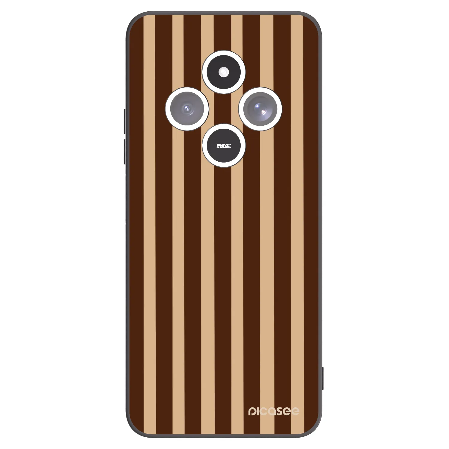 Picasee Xiaomi Redmi 14C Hülle - Schwarzes Silikon - Brown lines