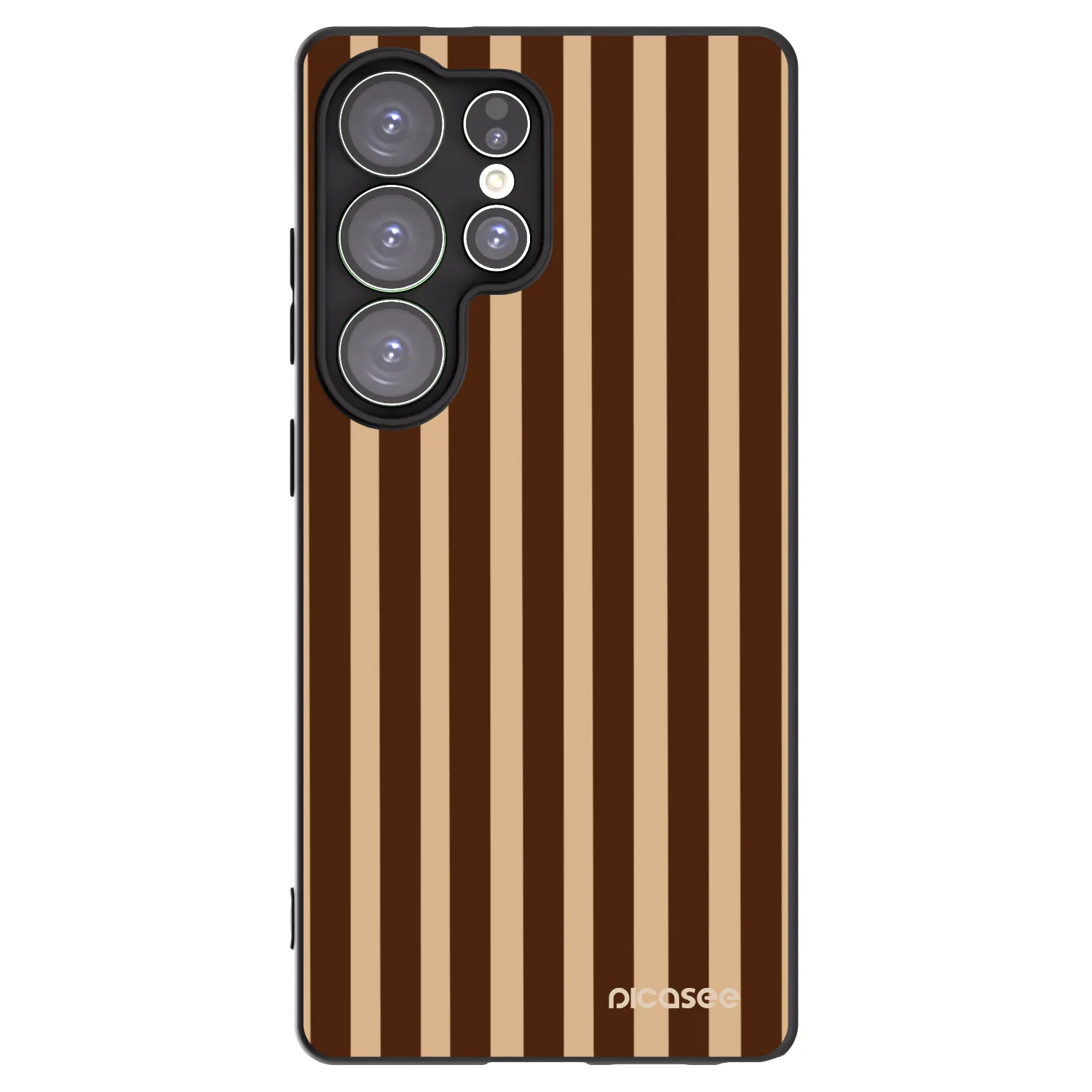 Picasee Samsung Galaxy S25 Ultra 5G Hülle - Schwarzes Silikon - Brown lines
