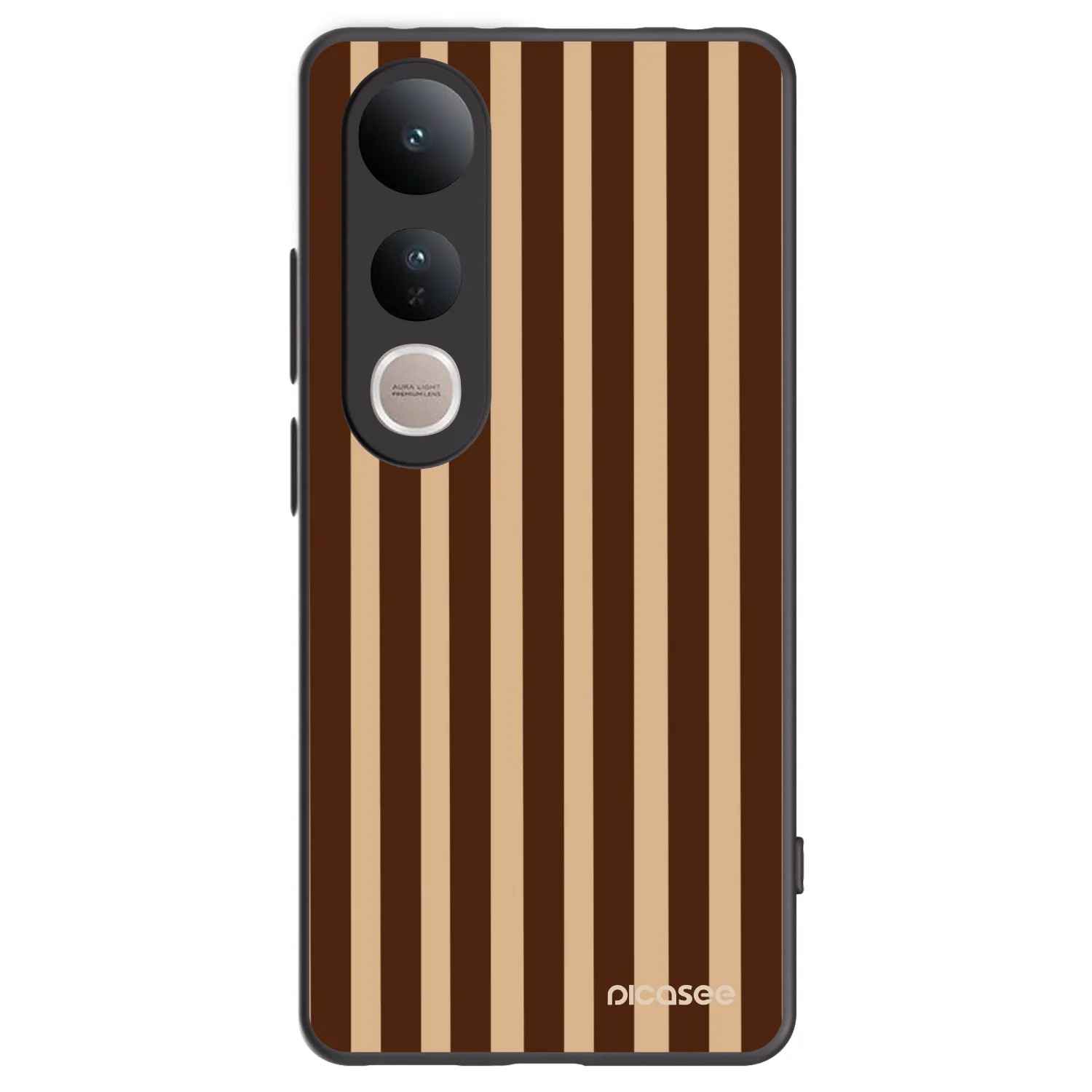 Picasee Vivo V50 Lite 5G Hülle - Schwarzes Silikon - Brown lines
