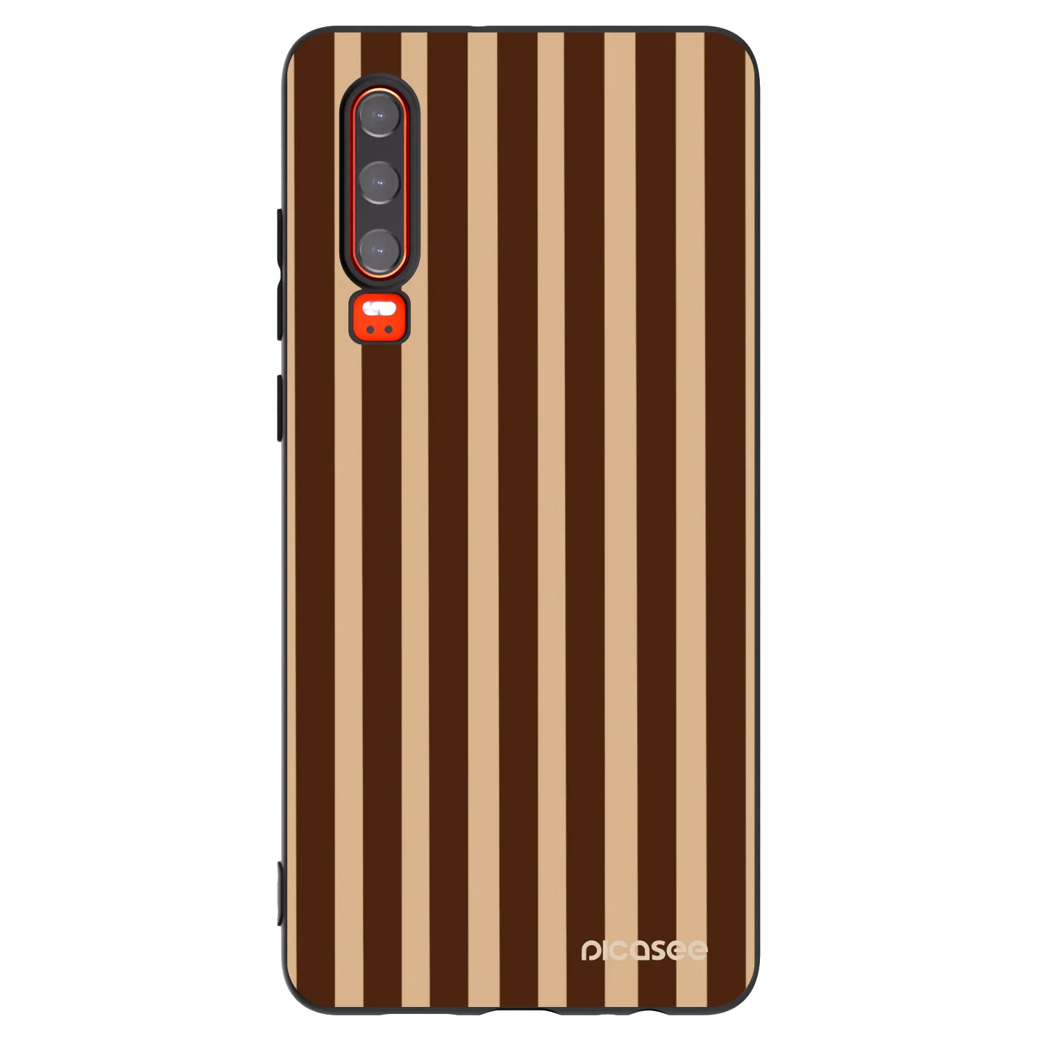 Picasee Huawei P30 Hülle - Schwarzes Silikon - Brown lines