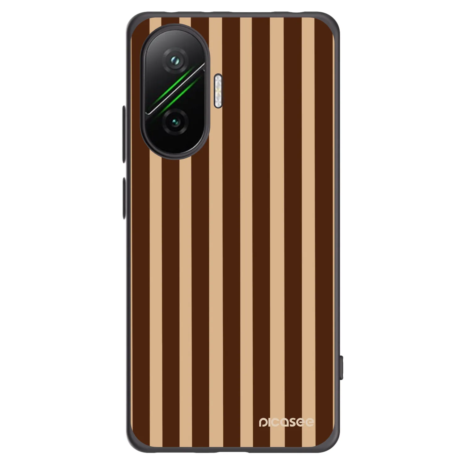 Picasee Xiaomi Poco F7 5G Hülle - Schwarzes Silikon - Brown lines