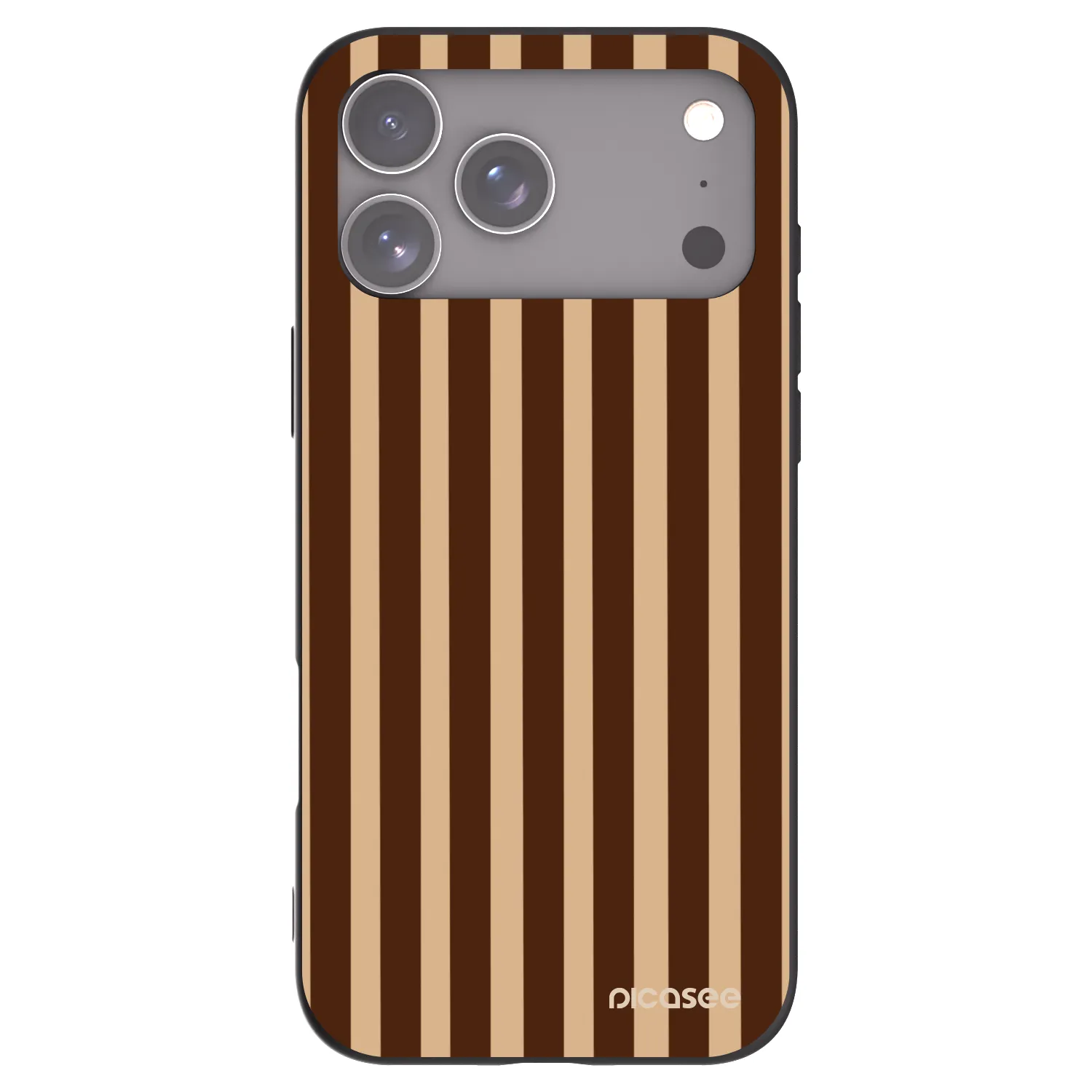 Picasee Apple iPhone 17 Pro Max Hülle - Schwarzes Silikon - Brown lines