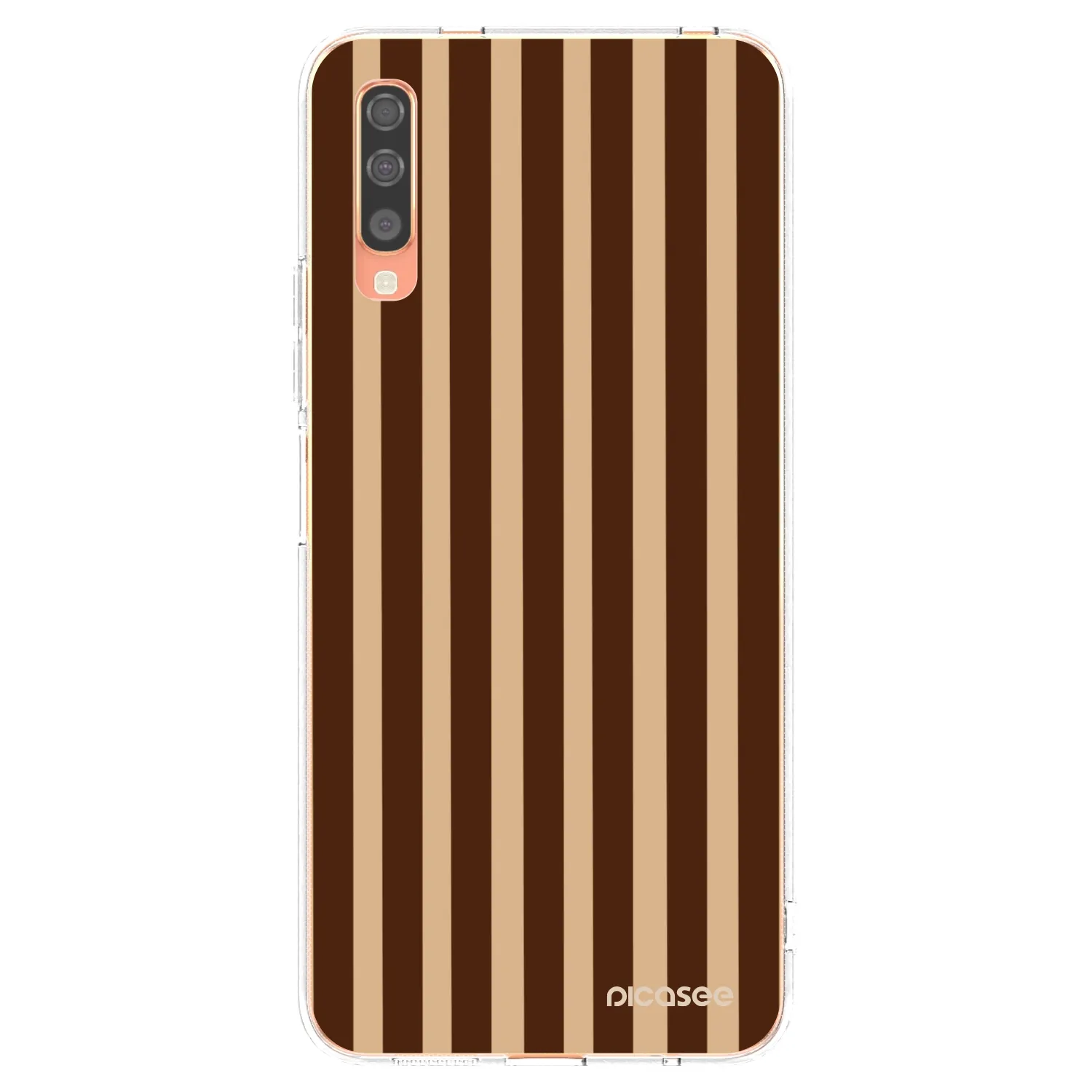 Picasee Samsung Galaxy A70 A705F Hülle - Transparentes Silikon - Brown lines
