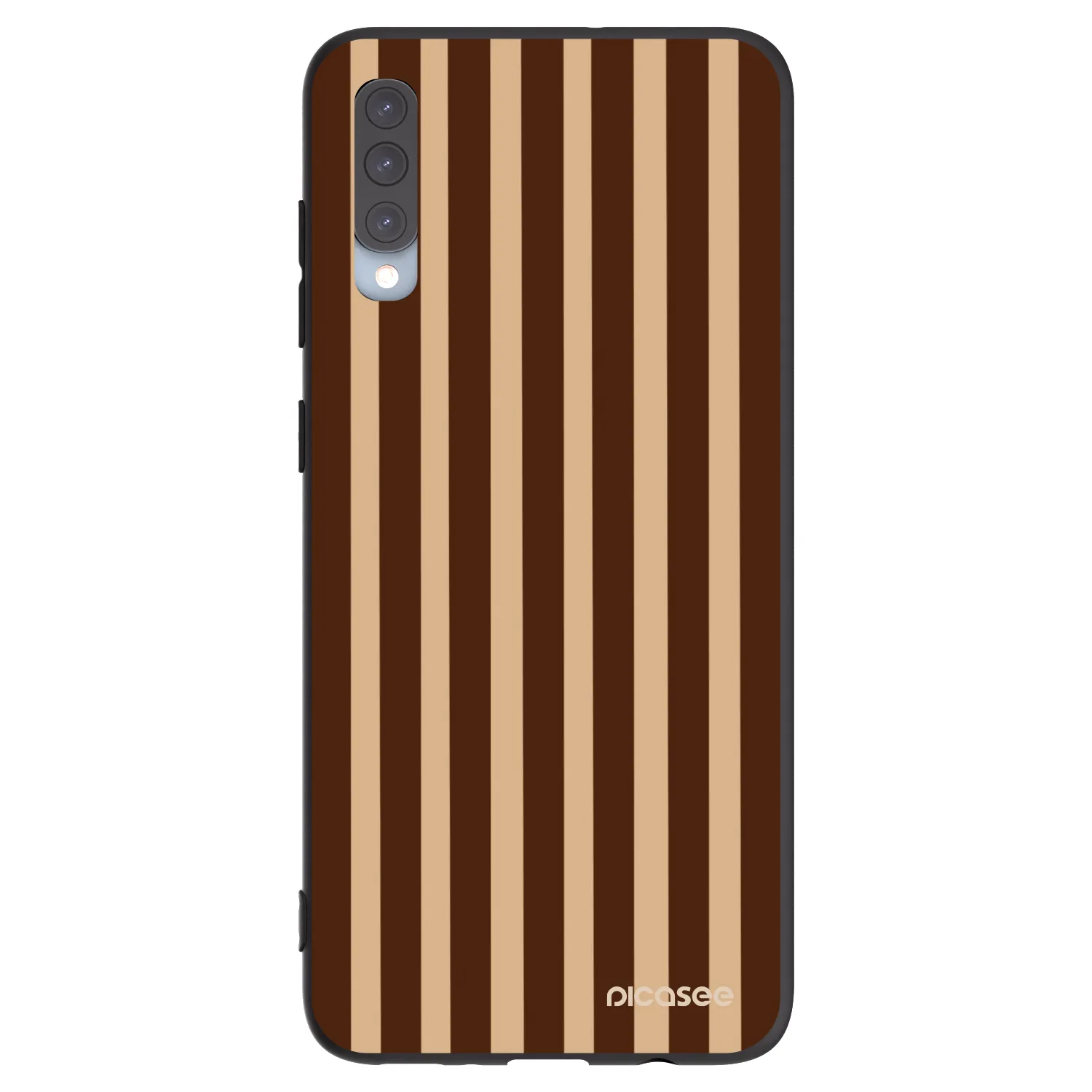 Picasee Samsung Galaxy A70 A705F Hülle - Schwarzes Silikon - Brown lines