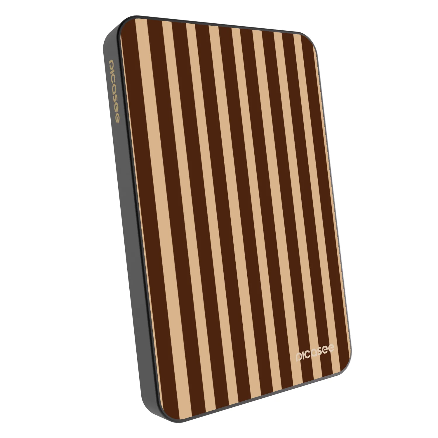 Picasee Powerbank mit MagSafe 5 000 mAh Grau - Brown lines