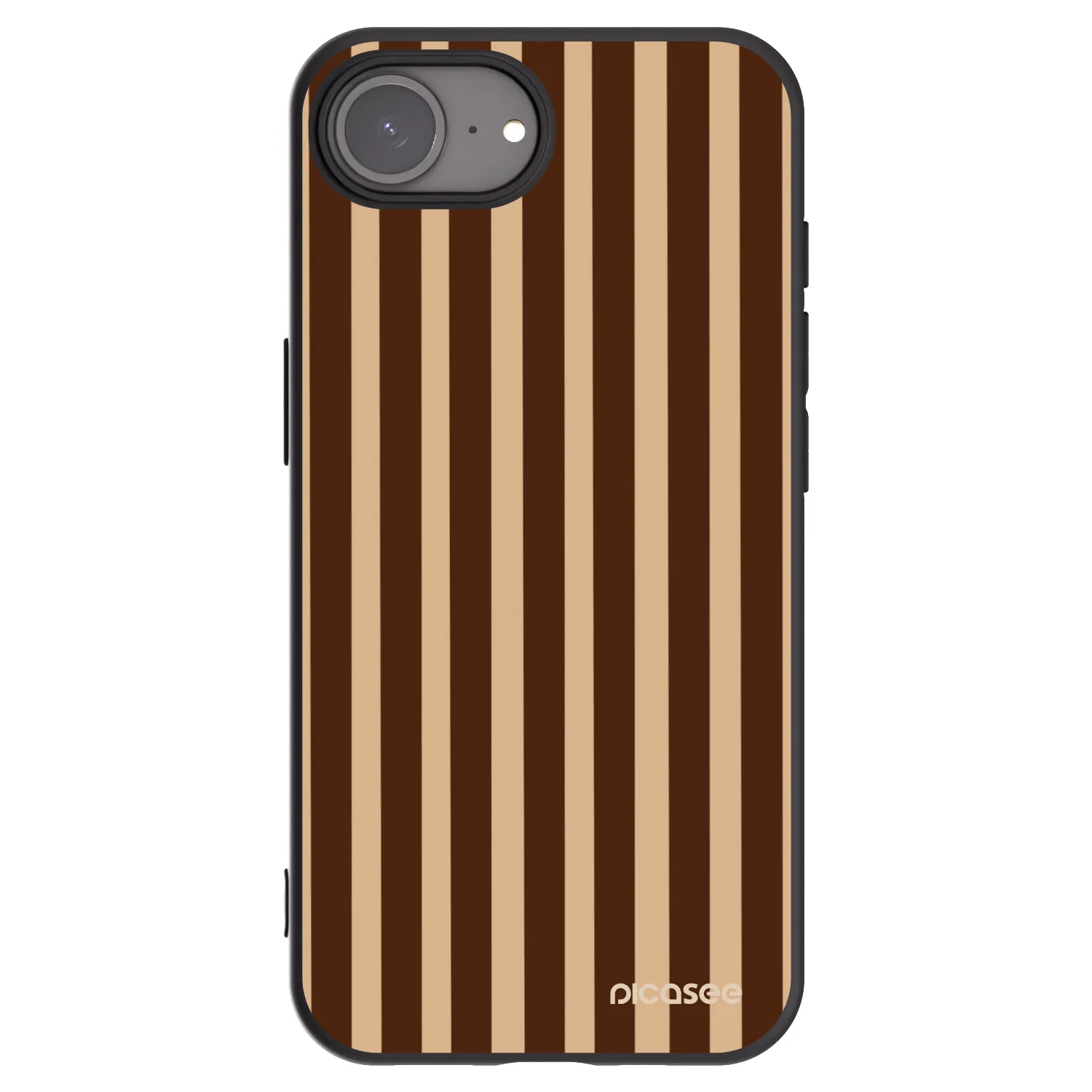 Picasee Apple iPhone 17e Hülle - Schwarzes Silikon - Brown lines
