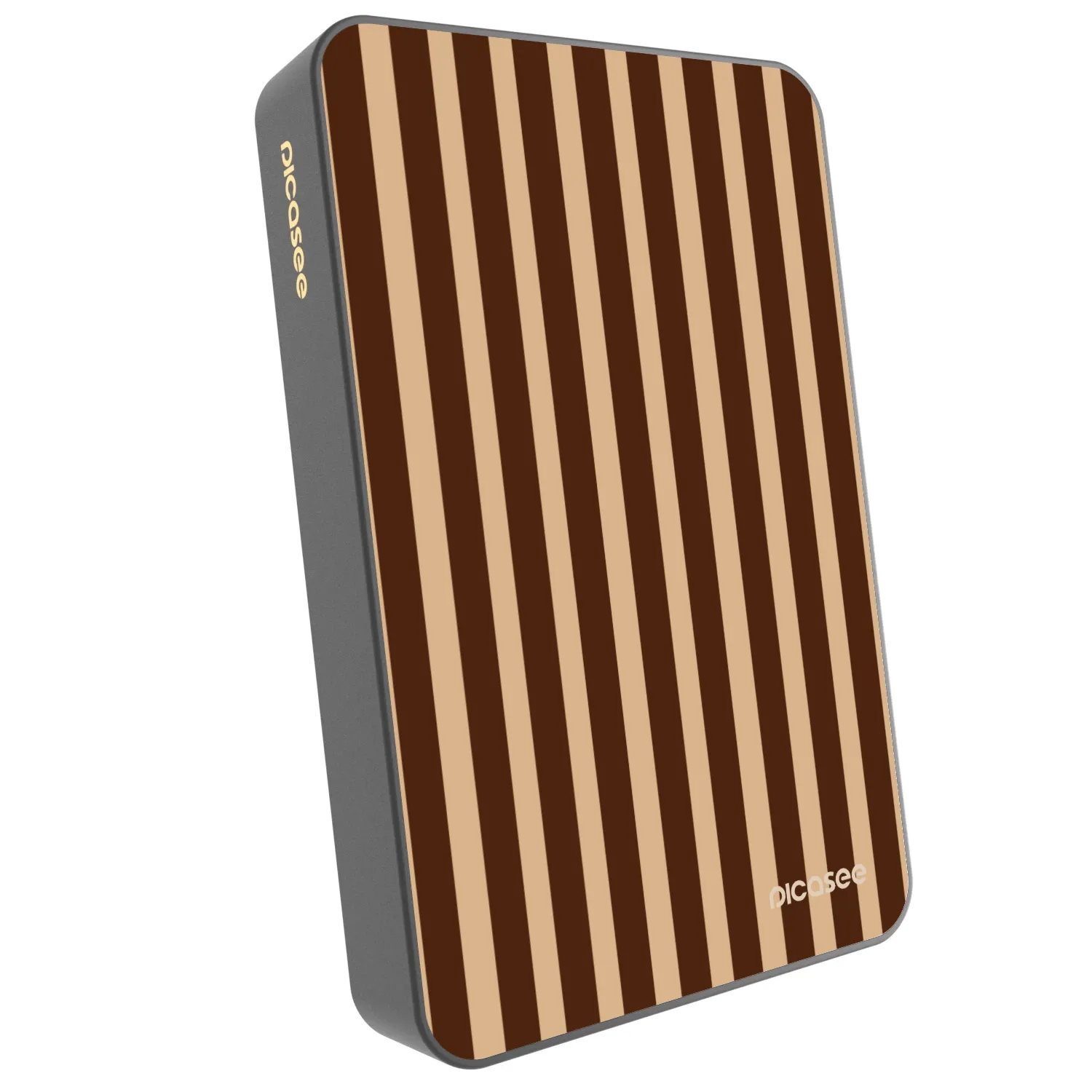 Picasee Powerbank mit MagSafe 10 000 mAh Grau - Brown lines