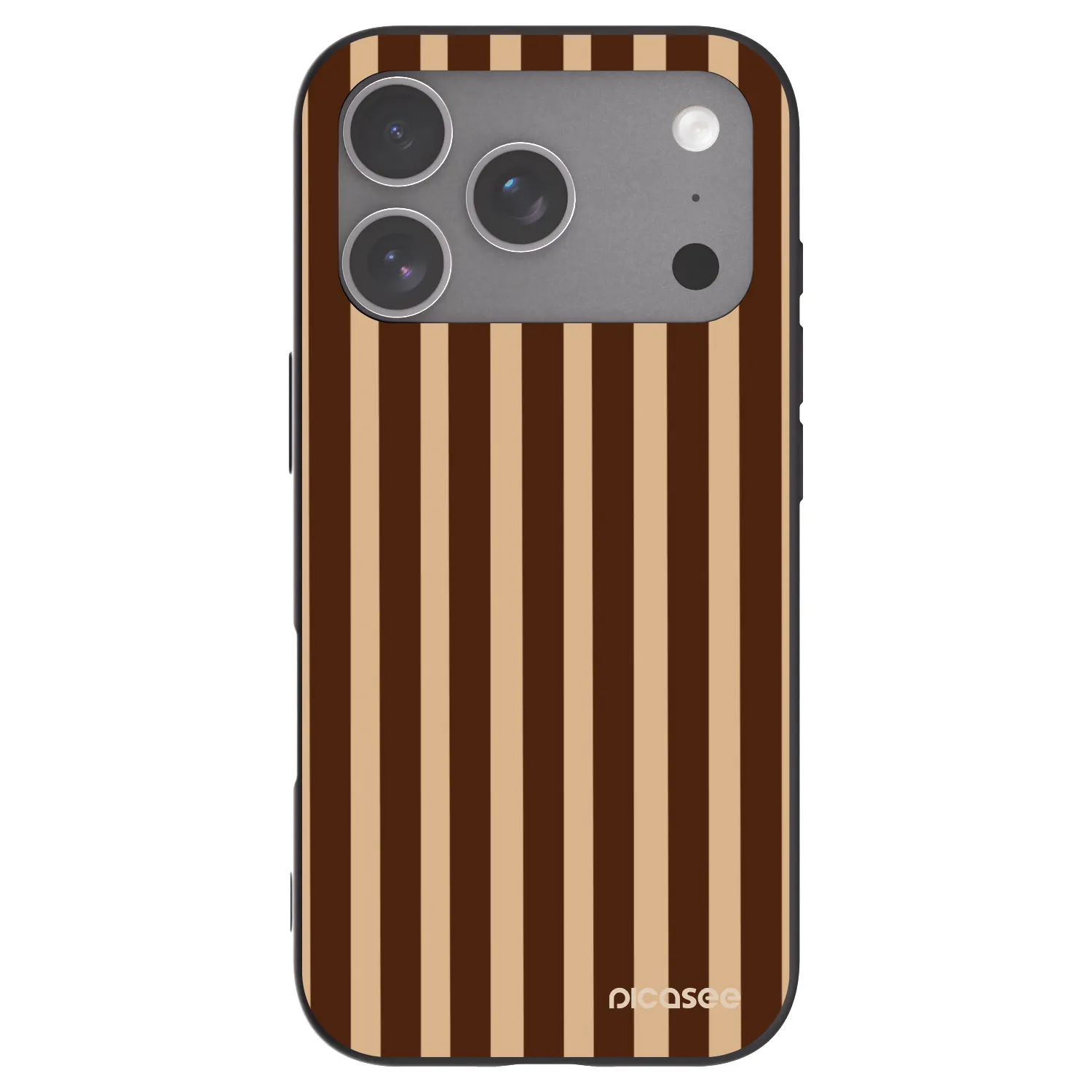 Picasee Apple iPhone 18 Pro Hülle - Schwarzes Silikon - Brown lines