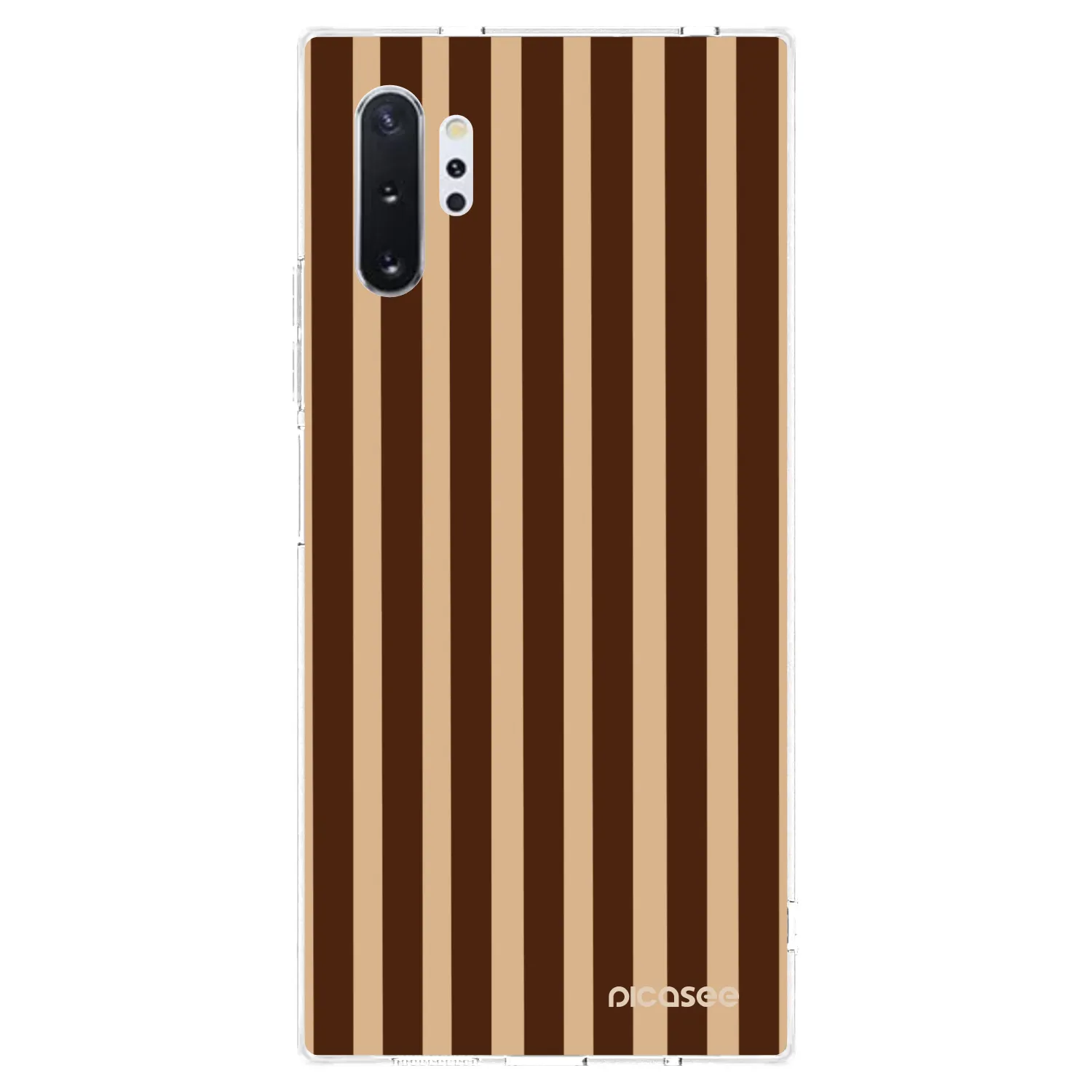 Picasee Samsung Galaxy Note 10+ N975F Hülle - Transparentes Silikon - Brown lines