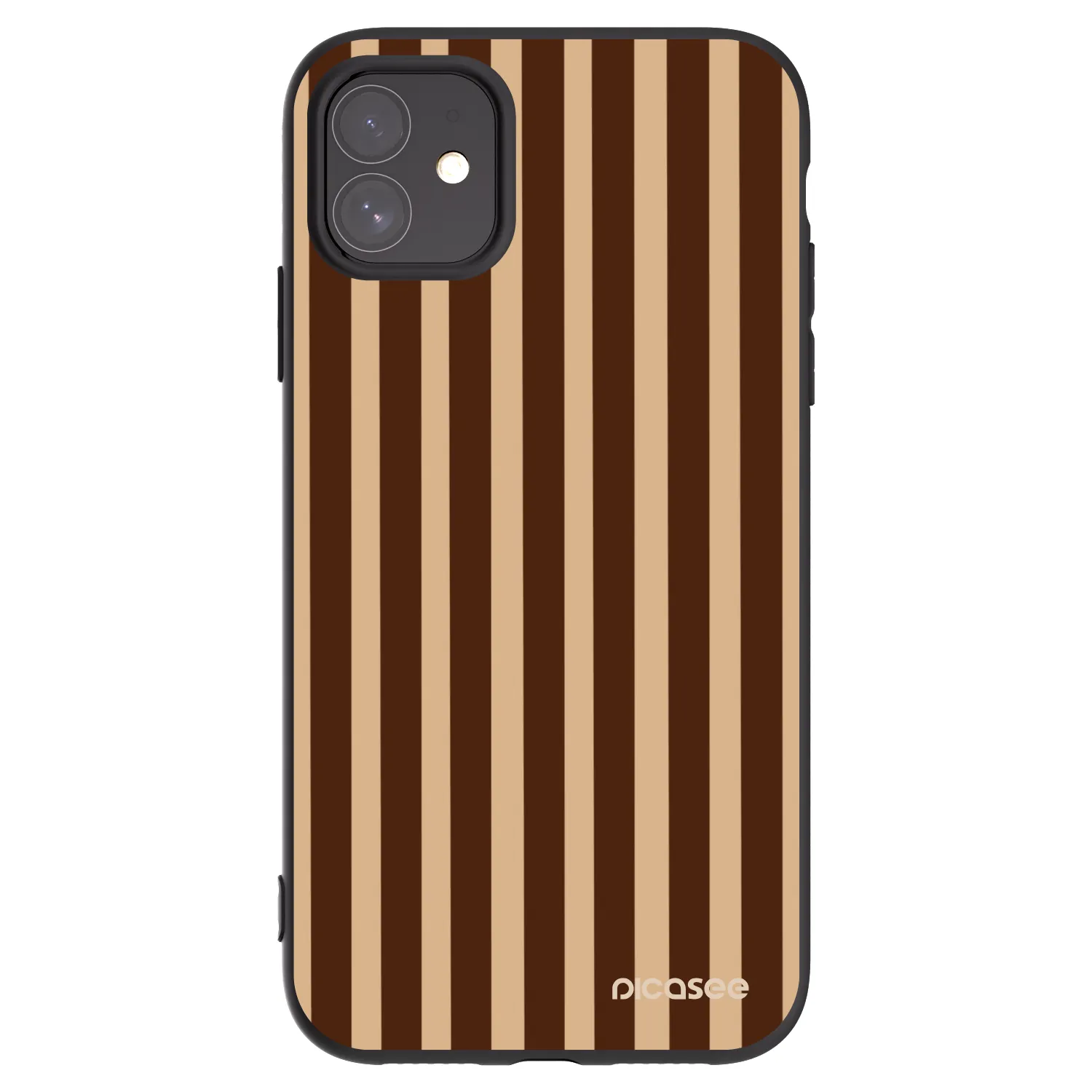 Picasee Apple iPhone 11 Hülle - Schwarzes Silikon - Brown lines