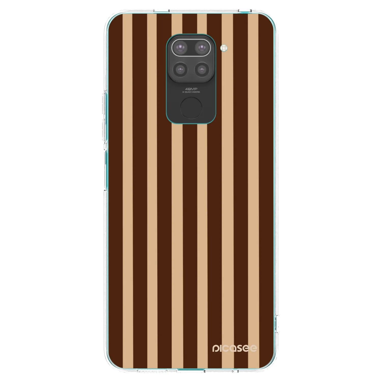 Picasee Xiaomi Redmi Note 9 Hülle - Schwarzes Silikon - Brown lines