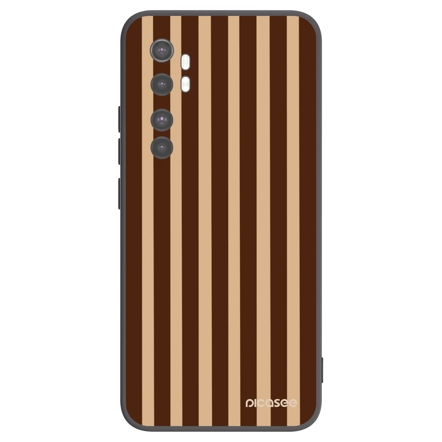Picasee Xiaomi Mi Note 10 Lite Hülle - Schwarzes Silikon - Brown lines