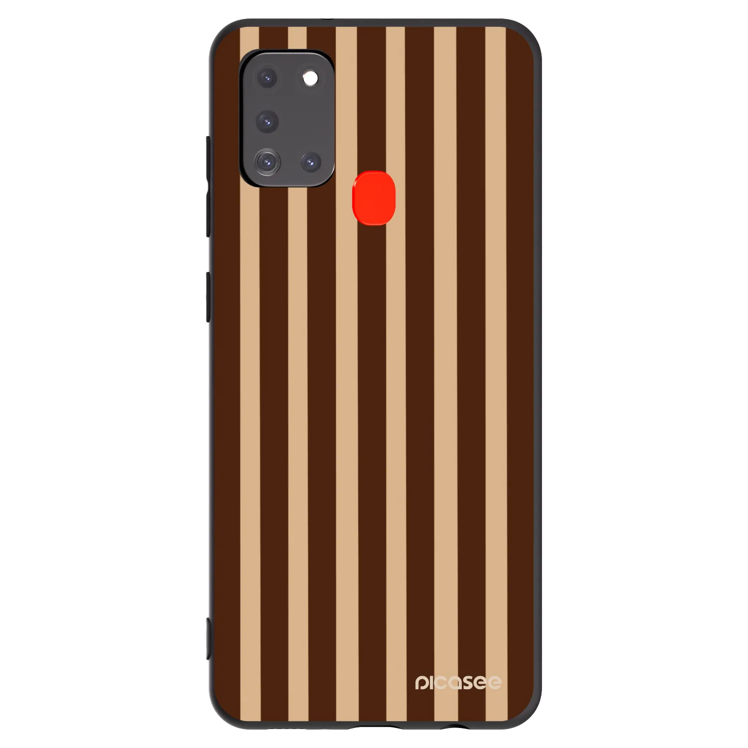 Picasee Samsung Galaxy A21s Hülle - Schwarzes Silikon - Brown lines
