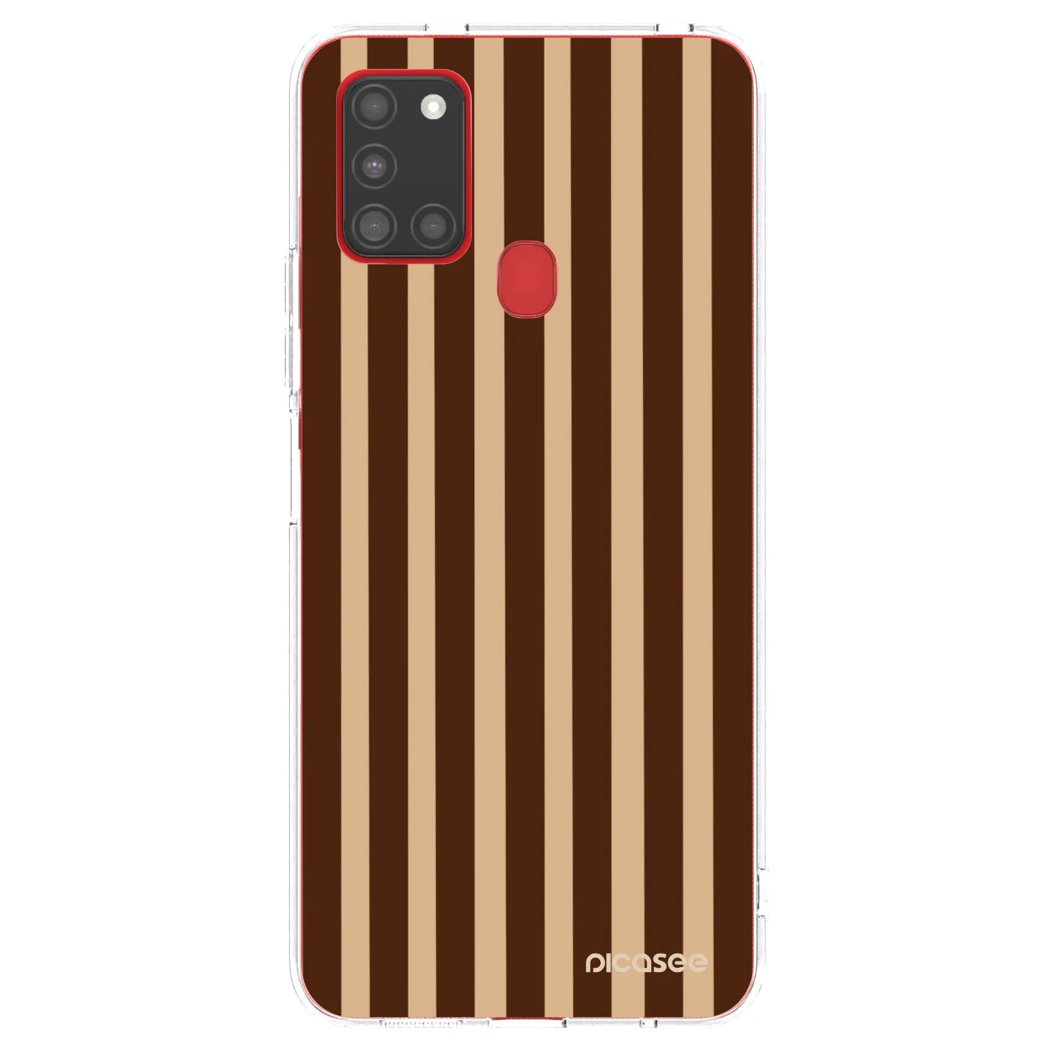 Picasee Samsung Galaxy A21s Hülle - Transparentes Silikon - Brown lines