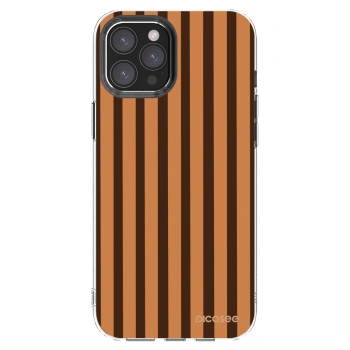 Picasee Apple iPhone 12 Pro Max Hülle - Transparentes Silikon - Caramel lines