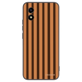 Picasee Vivo Y01 Hülle - Schwarzes Silikon - Caramel lines