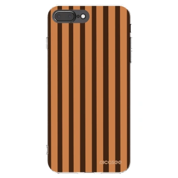 Picasee Apple iPhone 8 Plus Hülle - Transparentes Silikon - Caramel lines