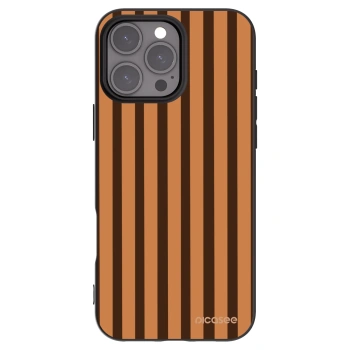 Picasee Apple iPhone 16 Pro Max Hülle - Schwarzes Silikon - Caramel lines