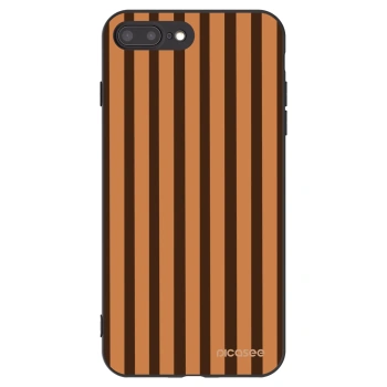 Picasee Apple iPhone 7 Plus Hülle - Schwarzes Silikon - Caramel lines