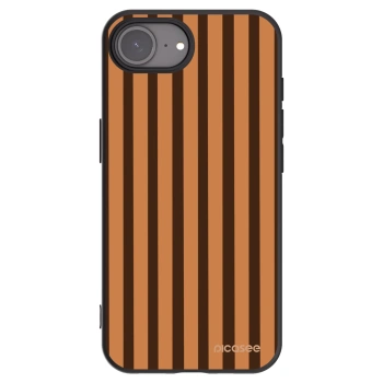 Picasee Apple iPhone 16e Hülle - Schwarzes Silikon - Caramel lines