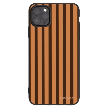 Picasee Apple iPhone 11 Pro Max Hülle - Schwarzes Silikon - Caramel lines