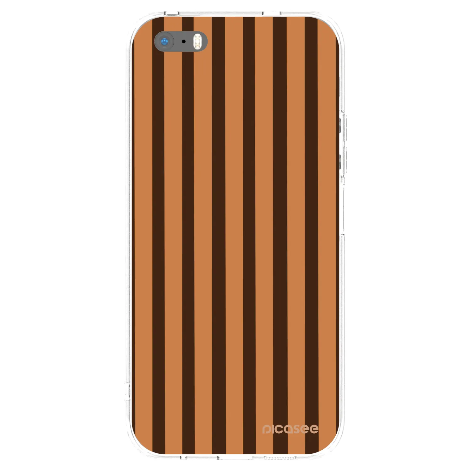 Picasee Apple iPhone 5/5S/SE Hülle - Transparentes Silikon - Caramel lines