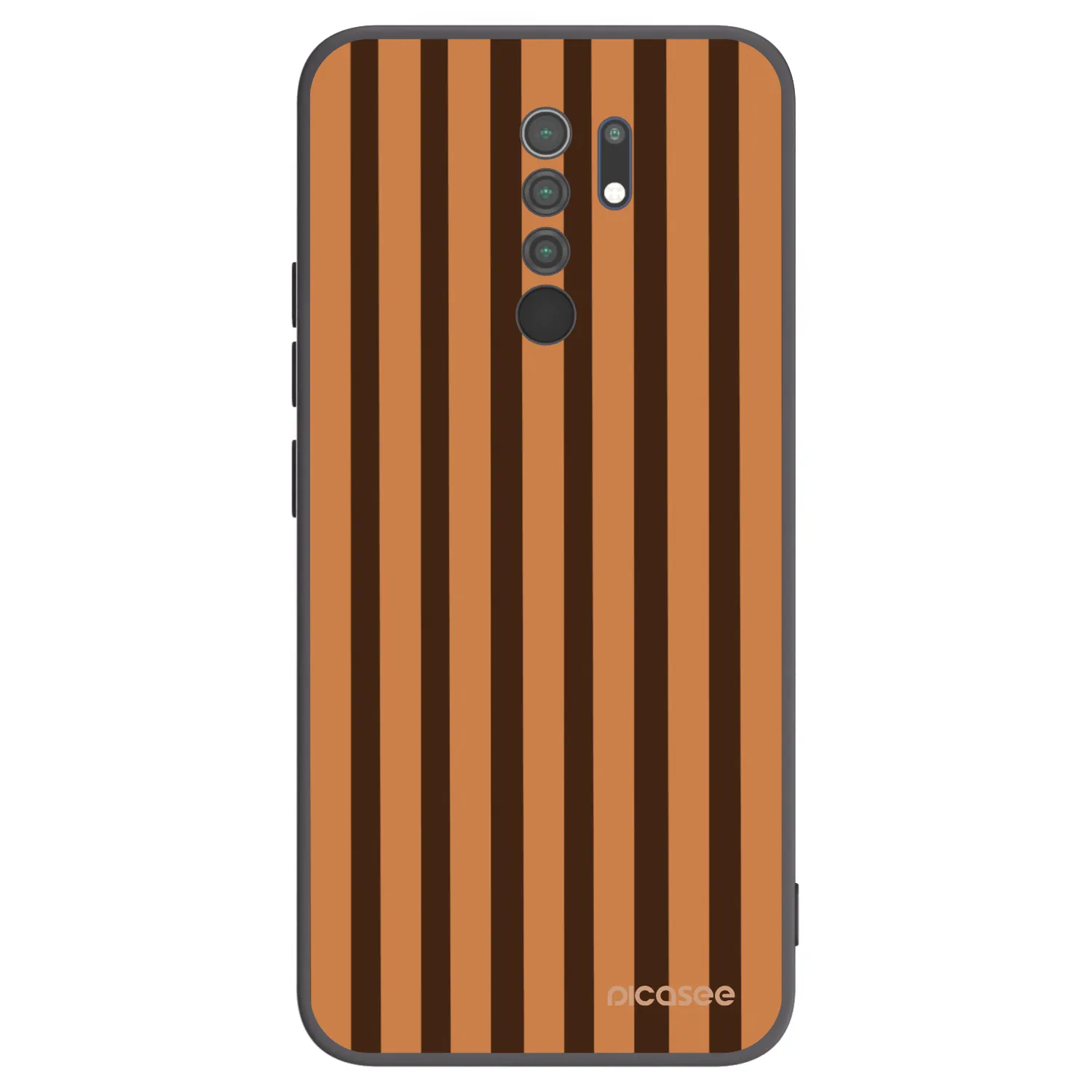 Picasee Xiaomi Redmi 9 Hülle - Schwarzes Silikon - Caramel lines