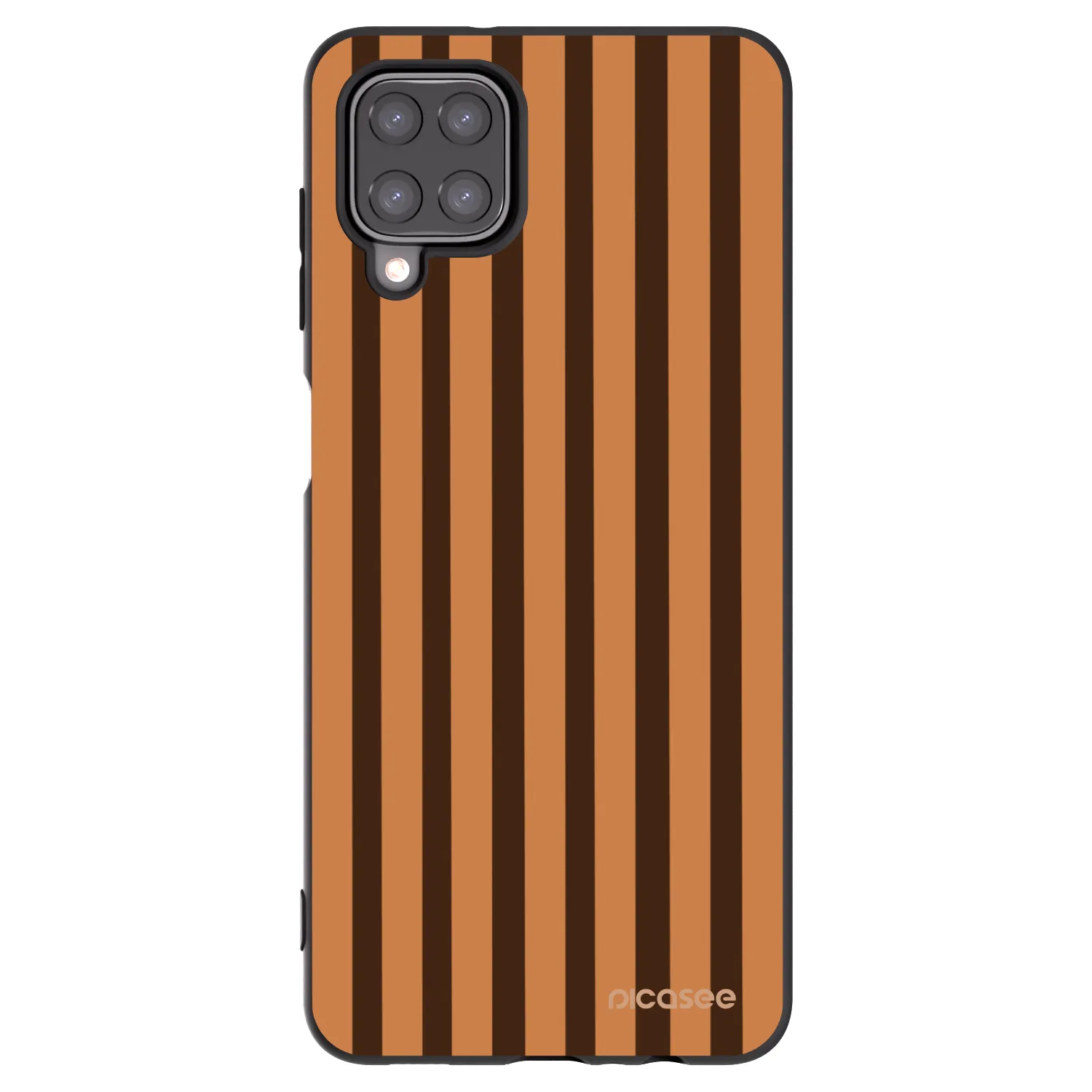 Picasee Samsung Galaxy A12 A125F Hülle - Schwarzes Silikon - Caramel lines