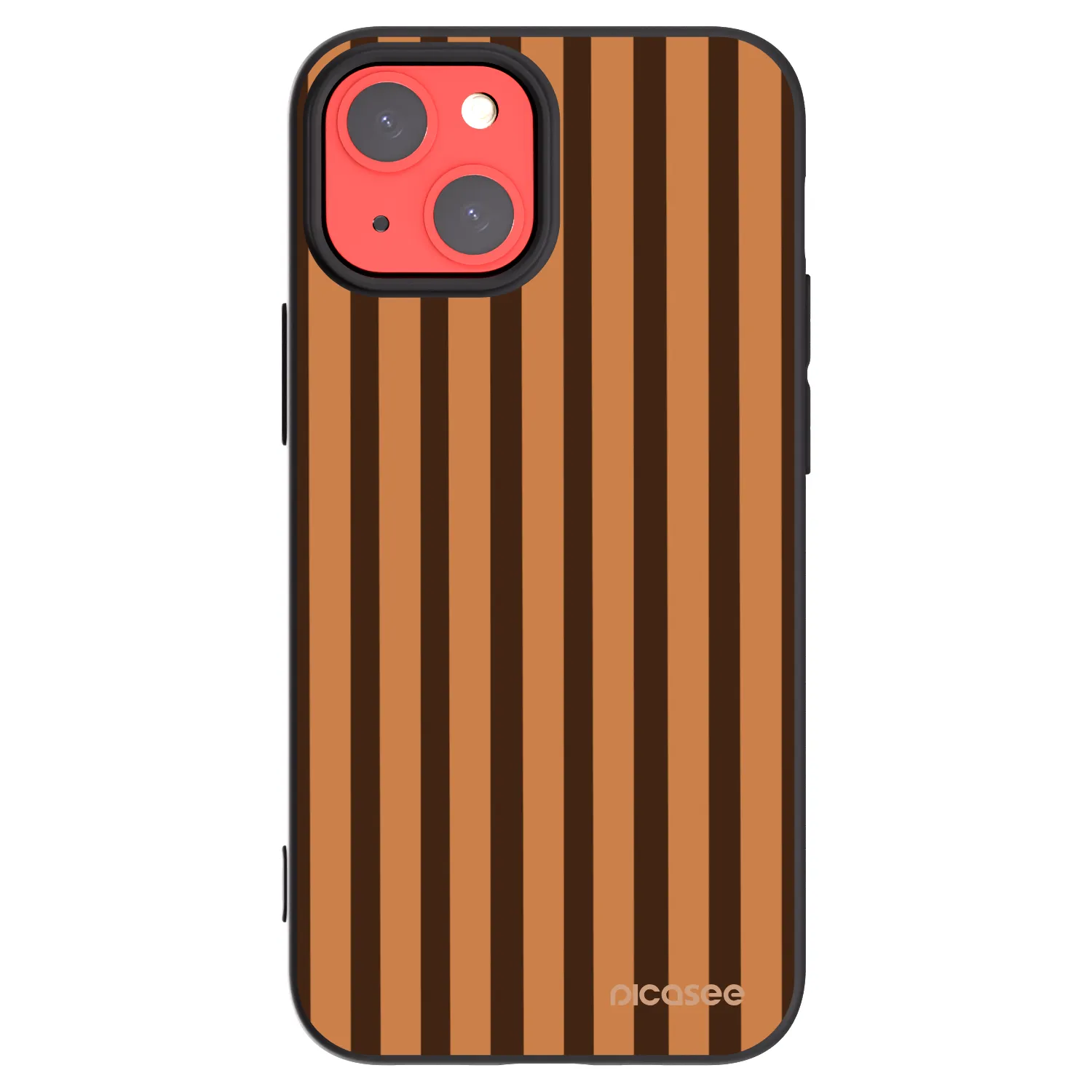 Picasee Apple iPhone 13 mini Hülle - Schwarzes Silikon - Caramel lines