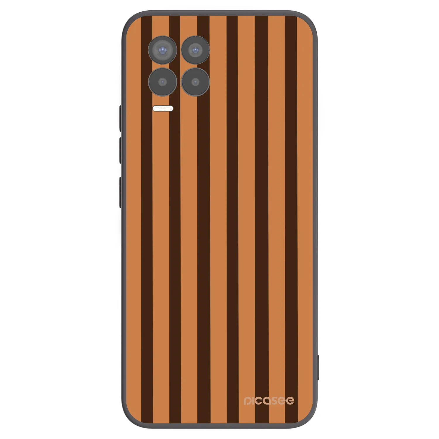 Picasee Realme 8 4G Hülle - Schwarzes Silikon - Caramel lines