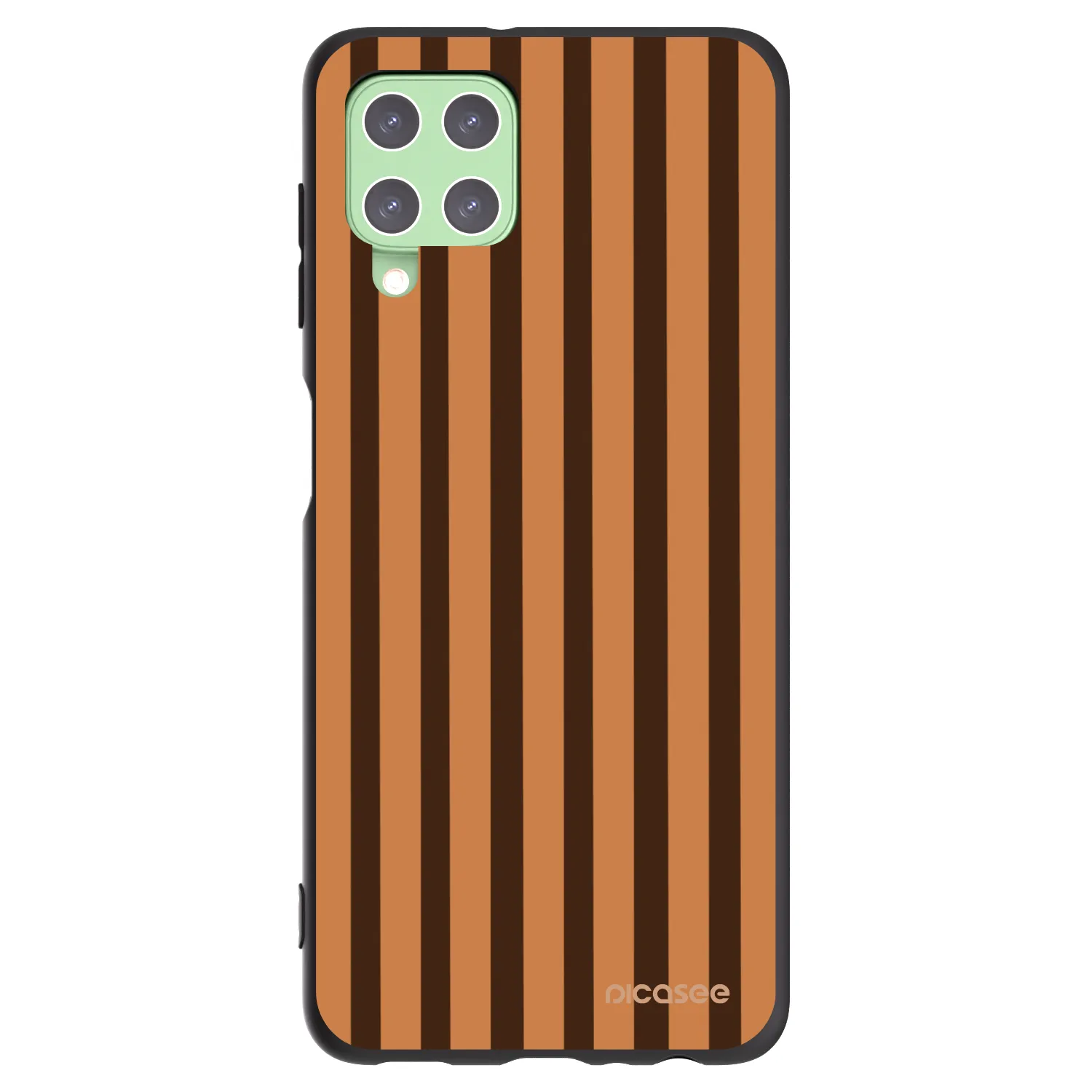 Picasee Samsung Galaxy A22 A225F 4G Hülle - Schwarzes Silikon - Caramel lines