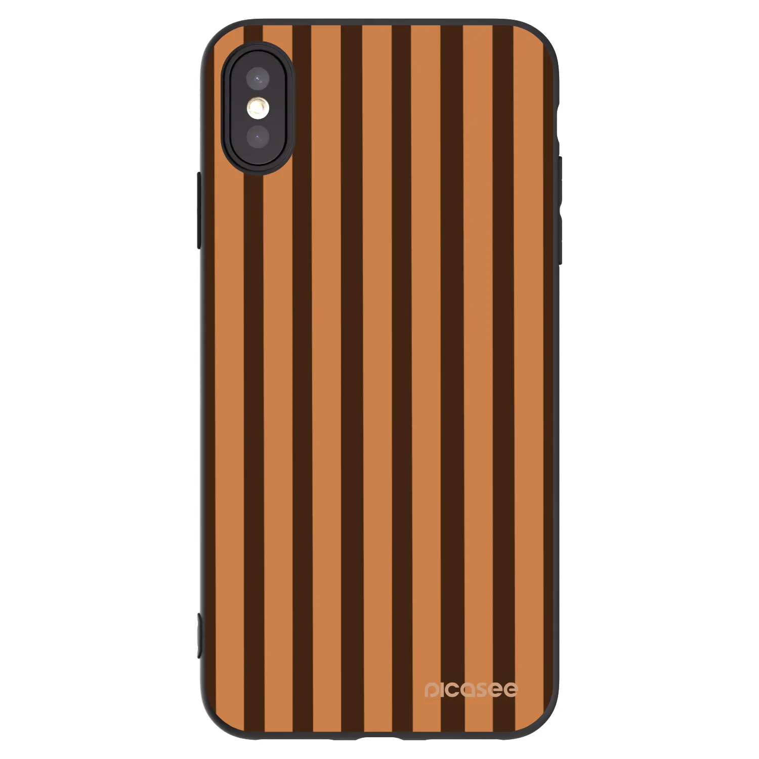 Picasee Apple iPhone XS Max Hülle - Schwarzes Silikon - Caramel lines
