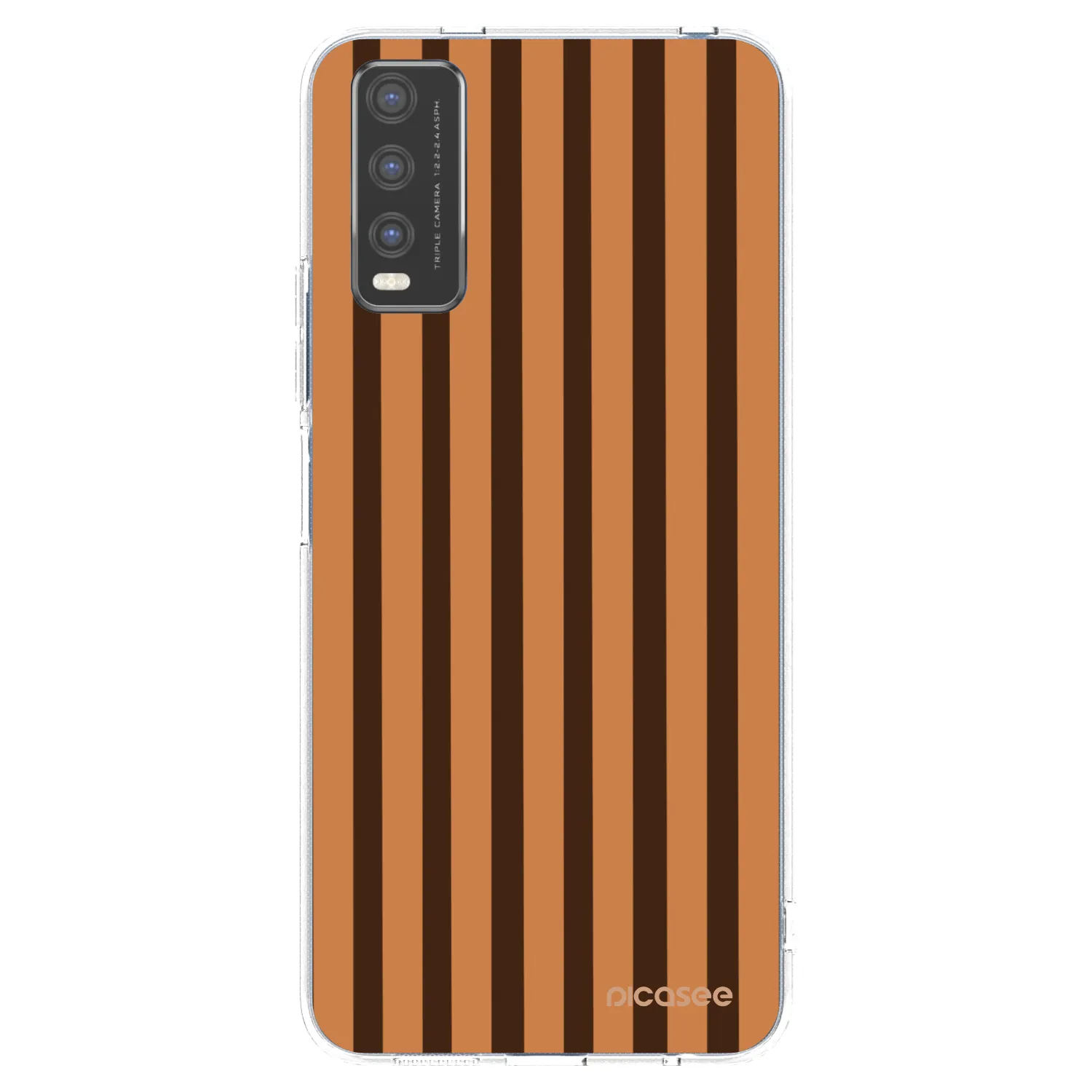 Picasee Vivo Y20s Hülle - Transparentes Silikon - Caramel lines