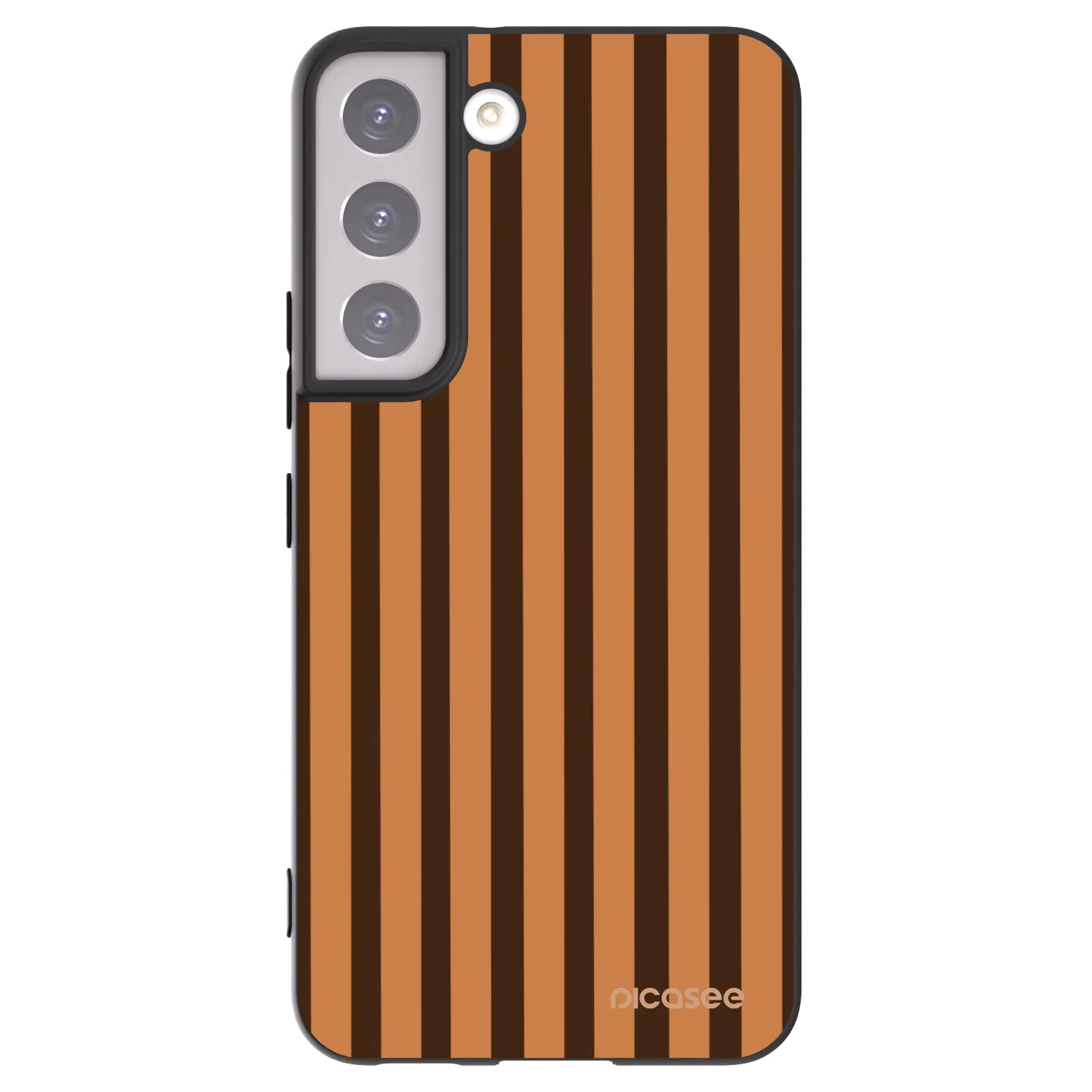 Picasee Samsung Galaxy S22 5G Hülle - Schwarzes Silikon - Caramel lines