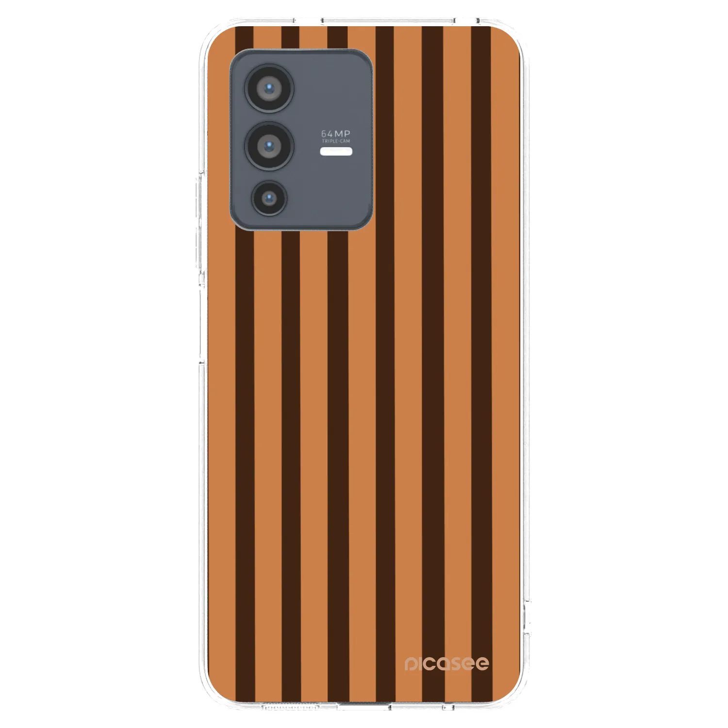 Picasee Vivo V23 5G Hülle - Transparentes Silikon - Caramel lines