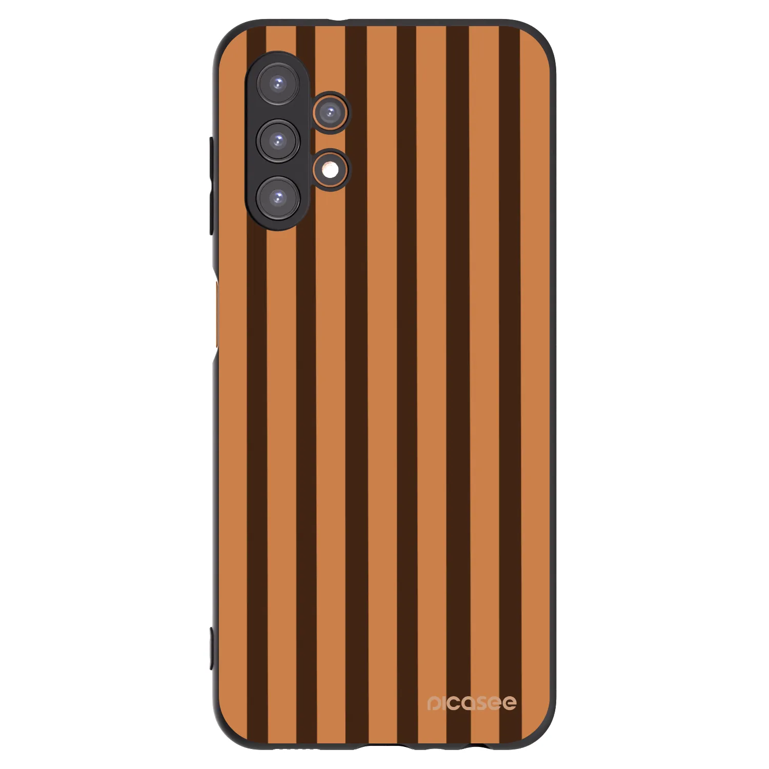 Picasee Samsung Galaxy A13 4G A135 Hülle - Schwarzes Silikon - Caramel lines