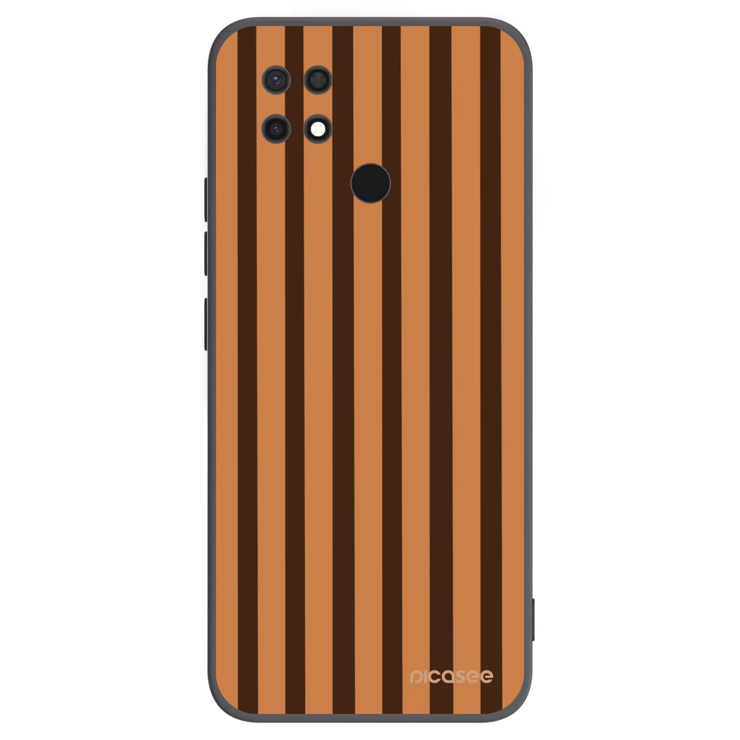 Picasee Xiaomi Redmi 10C Hülle - Schwarzes Silikon - Caramel lines