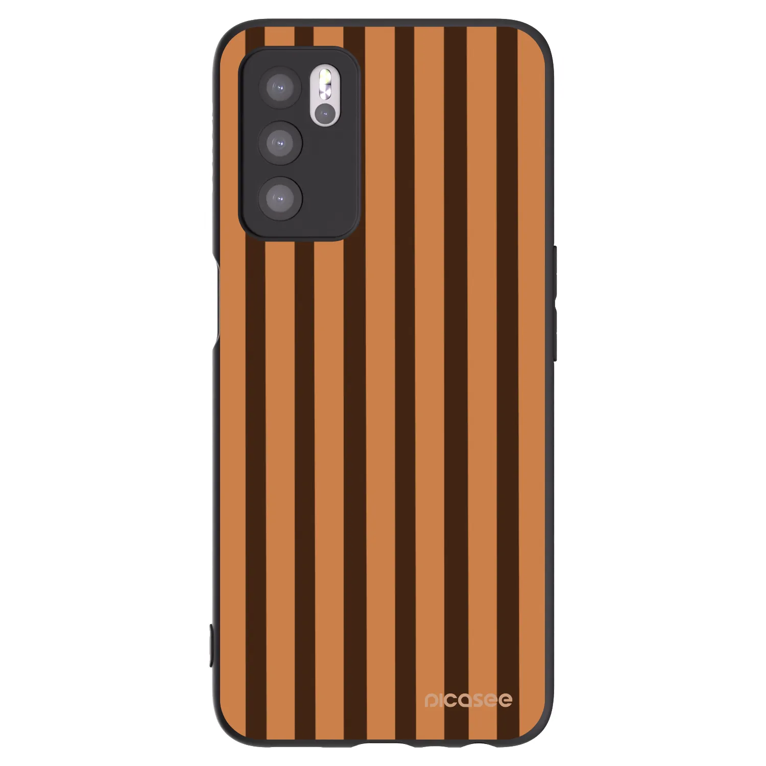 Picasee OPPO A16s Hülle - Schwarzes Silikon - Caramel lines