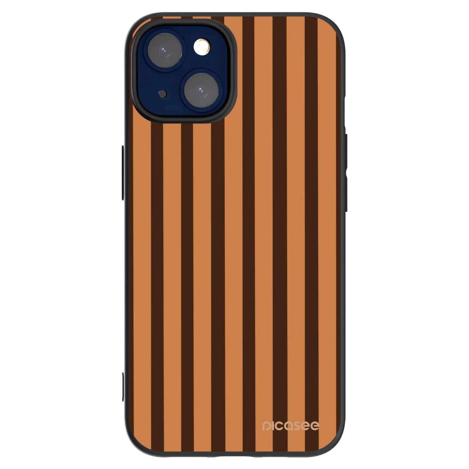 Picasee Apple iPhone 14 Hülle - Schwarzes Silikon - Caramel lines
