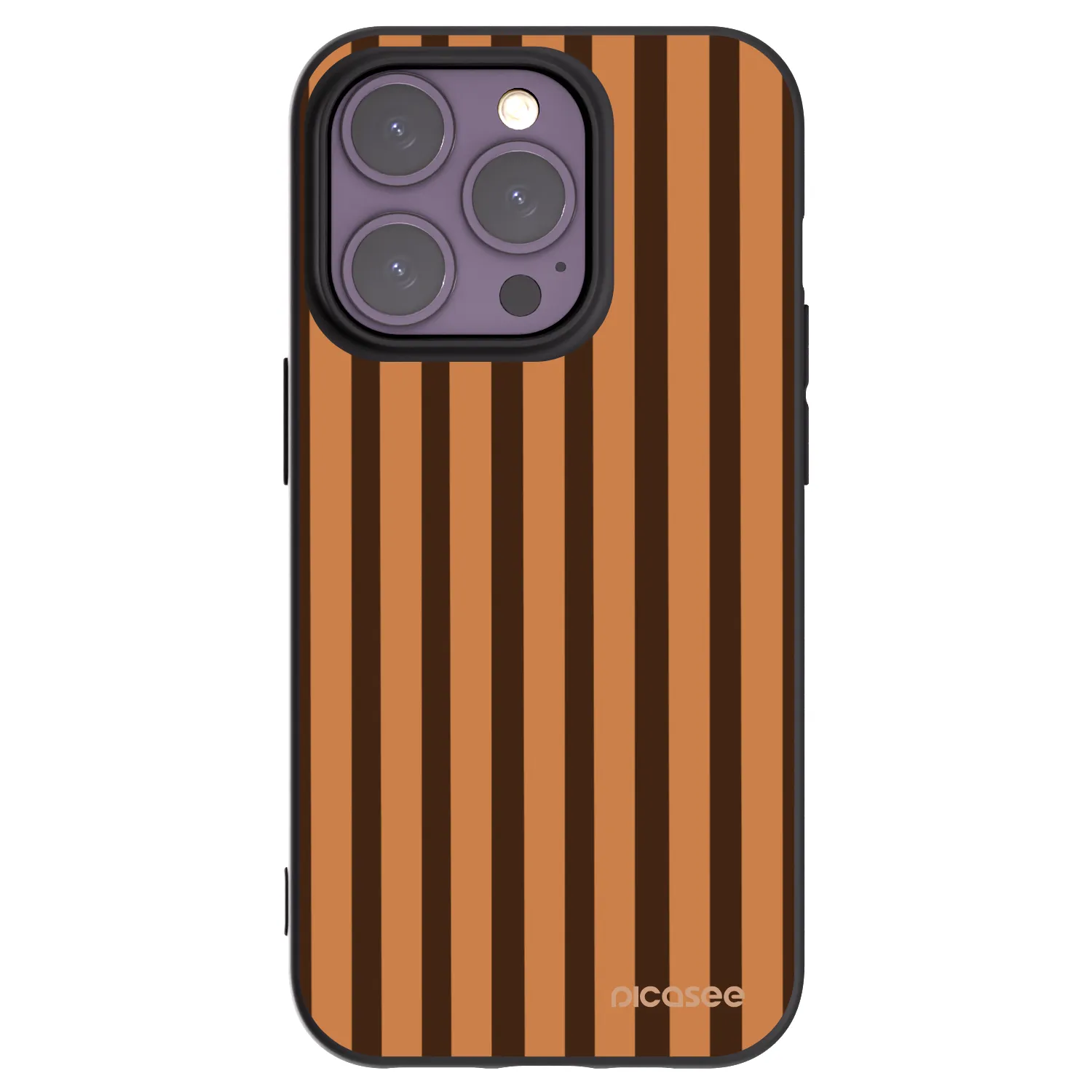 Picasee Apple iPhone 14 Pro Hülle - Schwarzes Silikon - Caramel lines