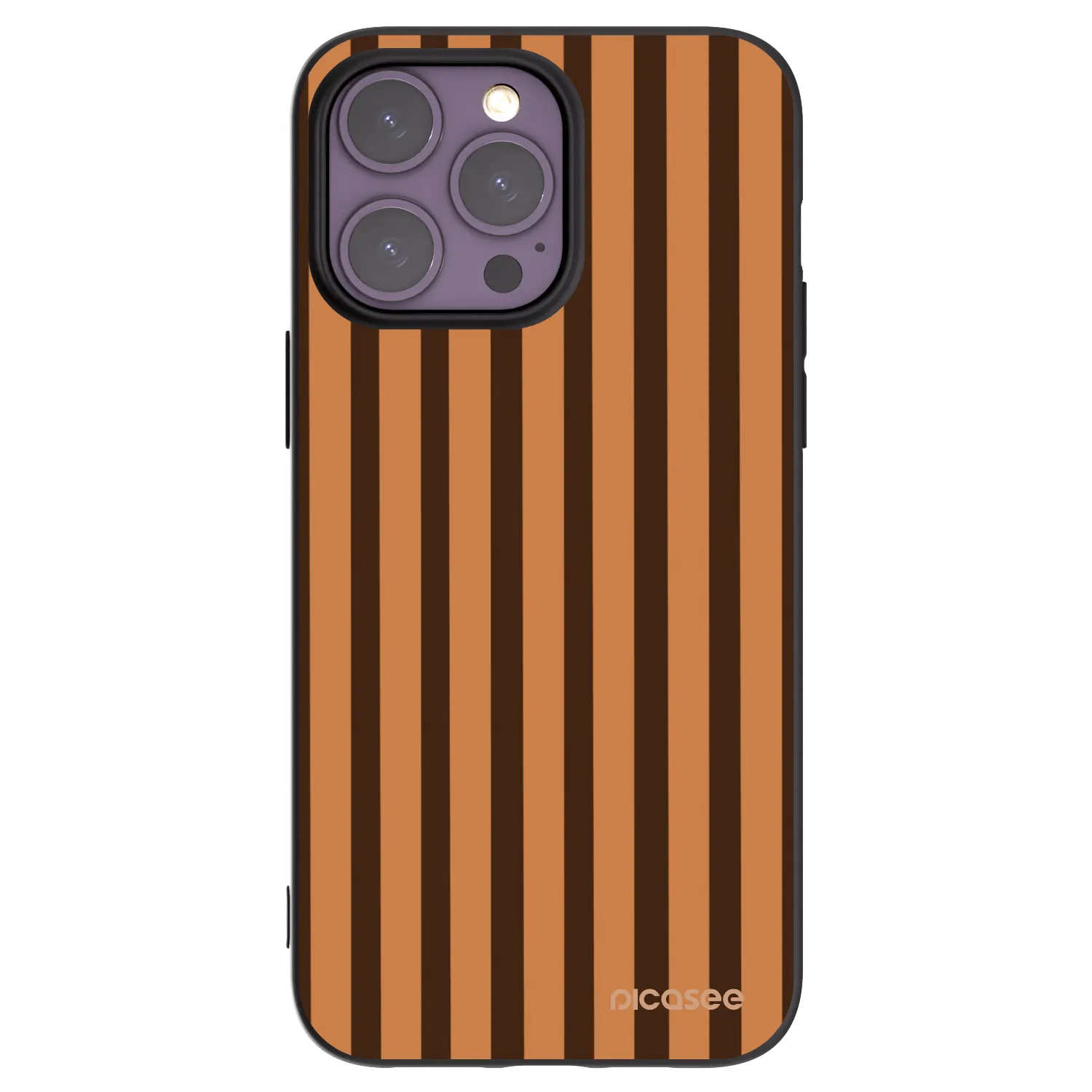 Picasee Apple iPhone 14 Pro Max Hülle - Schwarzes Silikon - Caramel lines
