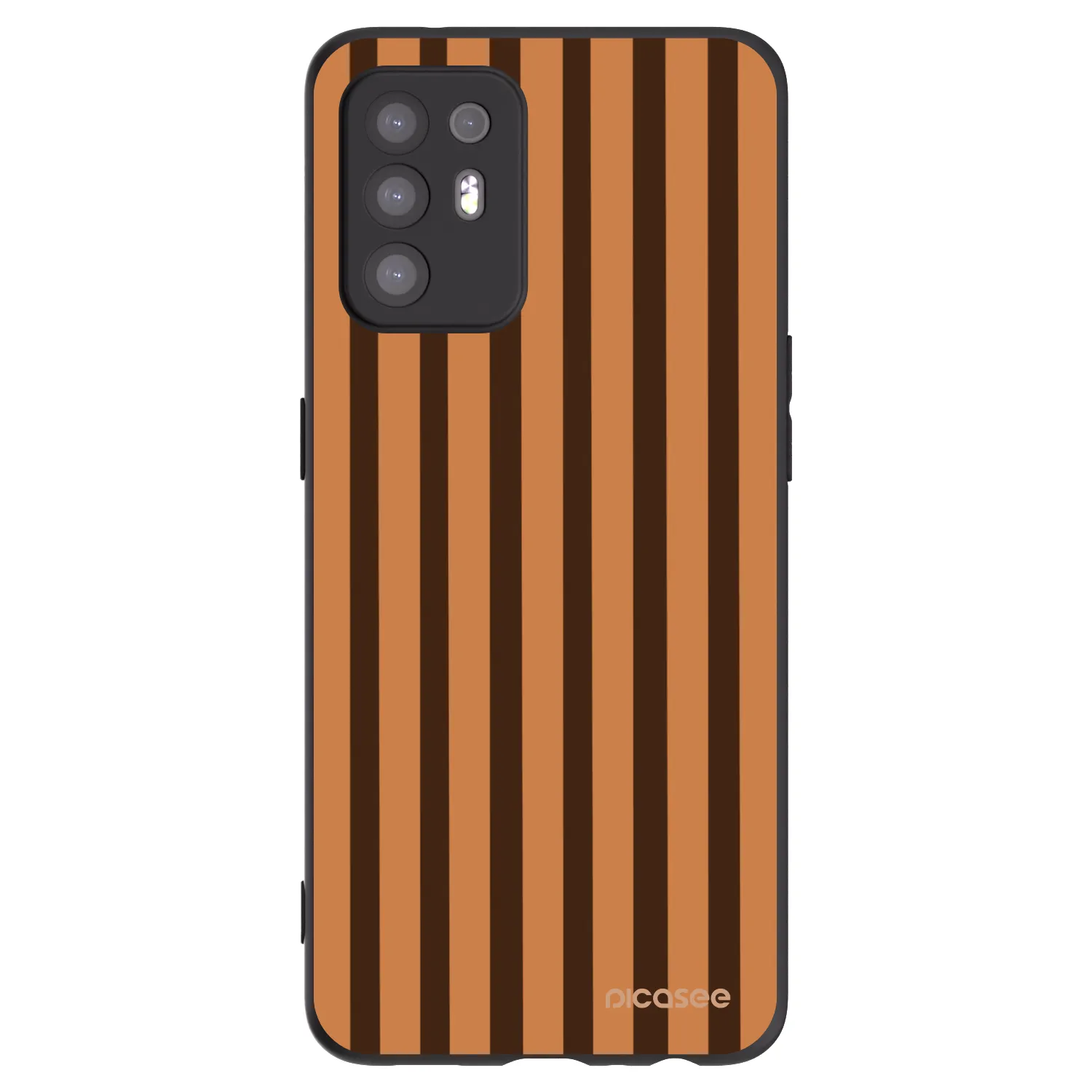 Picasee OPPO A94 5G Hülle - Schwarzes Silikon - Caramel lines