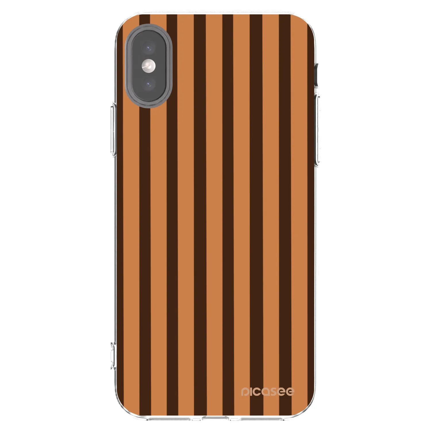 Picasee Apple iPhone X/XS Hülle - Transparentes Silikon - Caramel lines