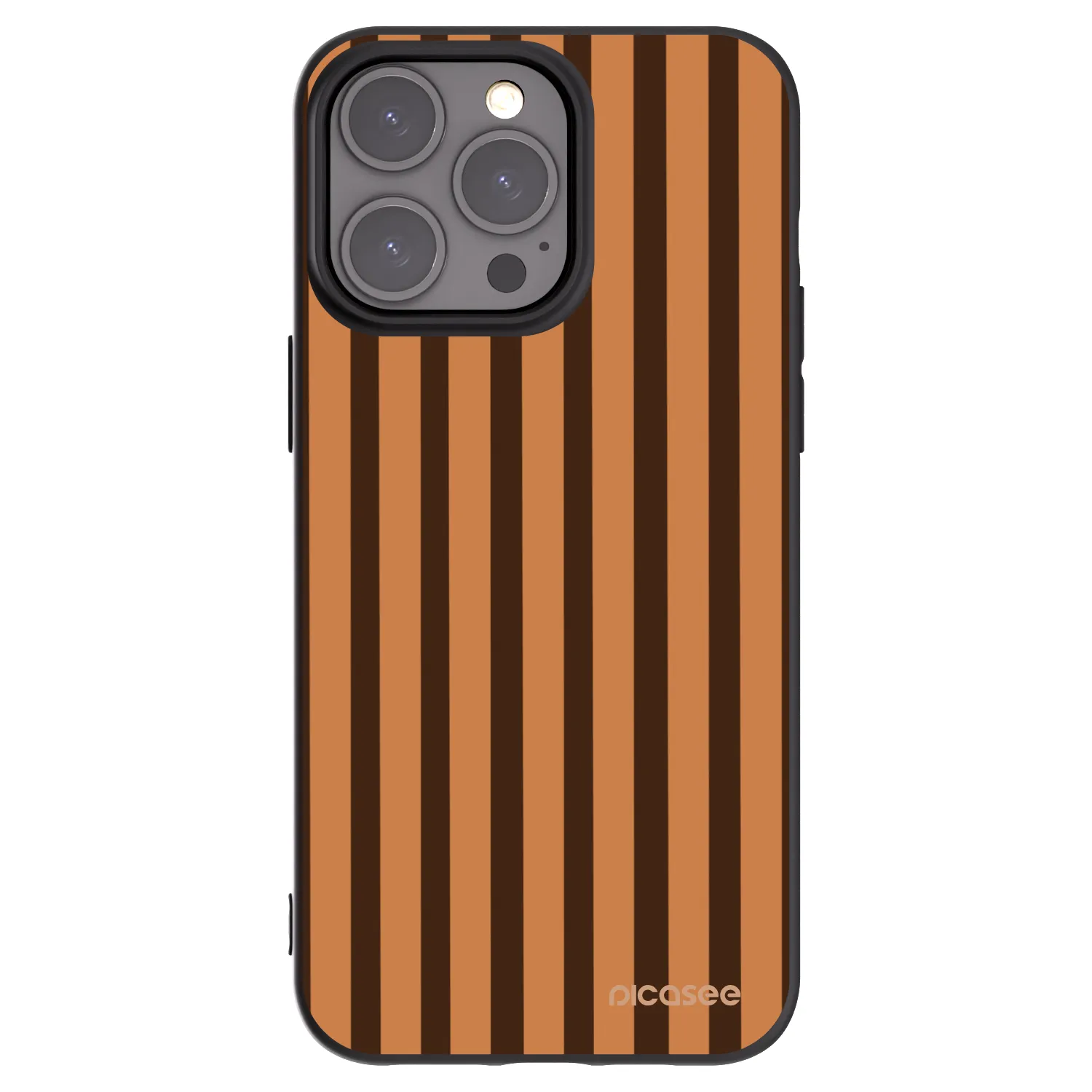 Picasee Apple iPhone 15 Pro Max Hülle - Schwarzes Silikon - Caramel lines